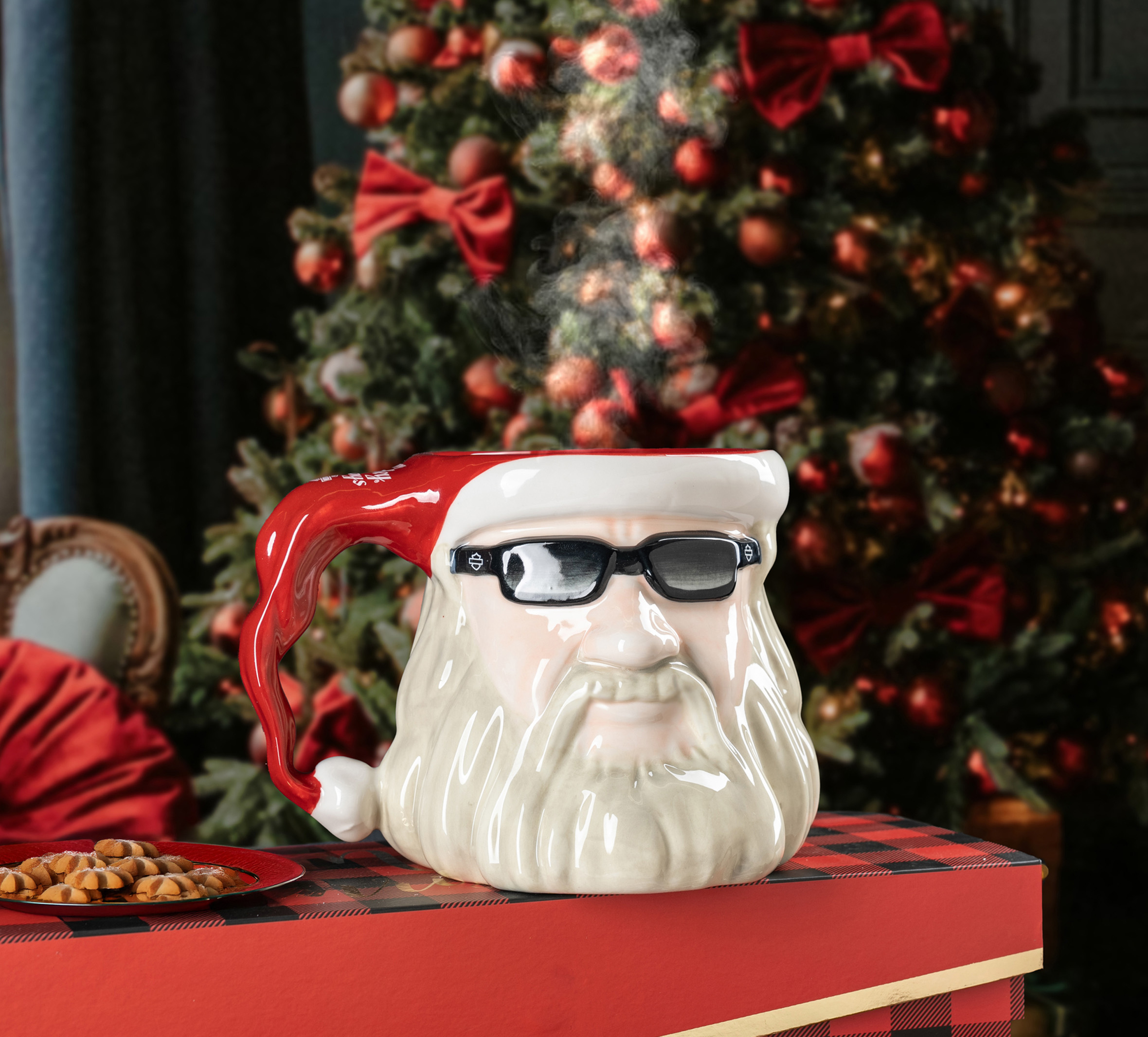 Biker Santa Sculpted Mug