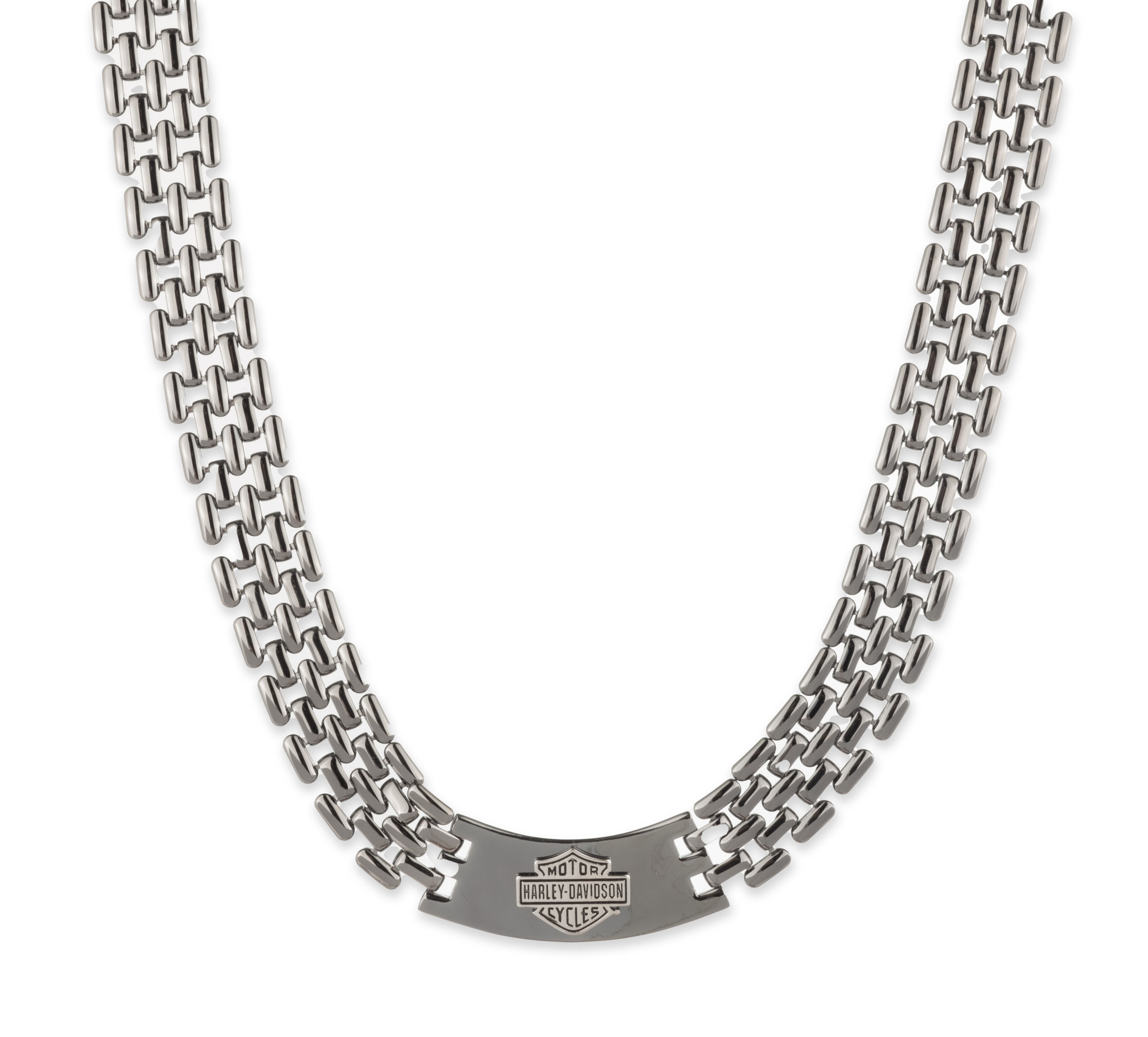 Men's 24" Bar & Shield Plate Watch Chain Link Necklace