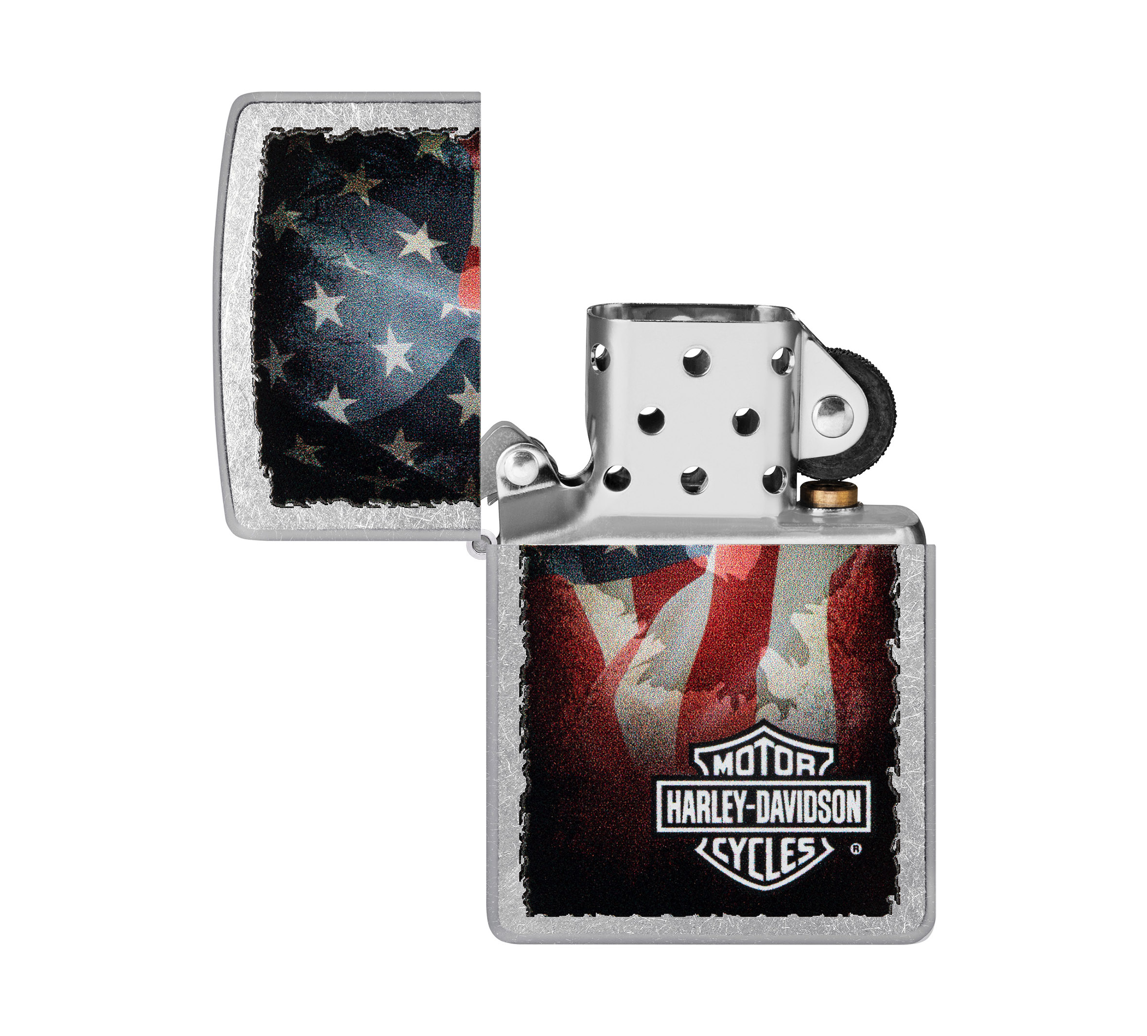 Harley-Davidson American Flag Color Image Street Chrome Windproof Lighter