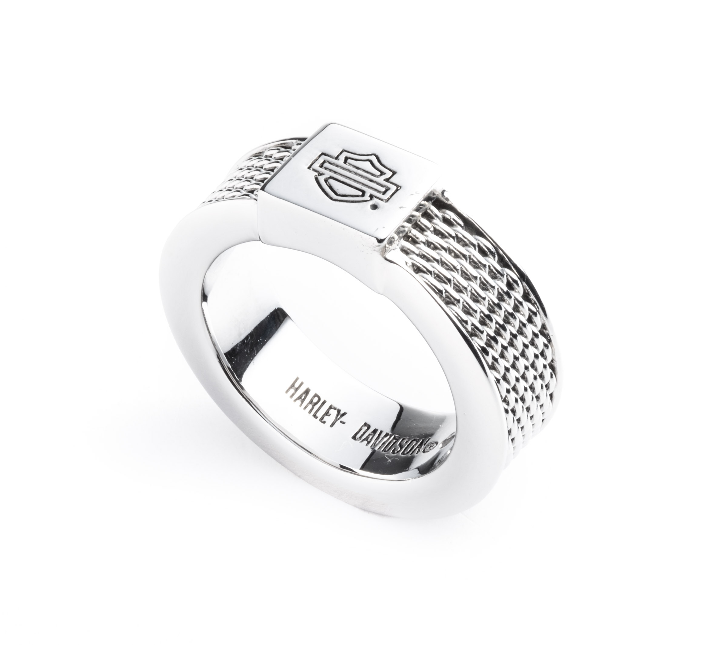 Women's Mesh Chain Bar & Shield Ring