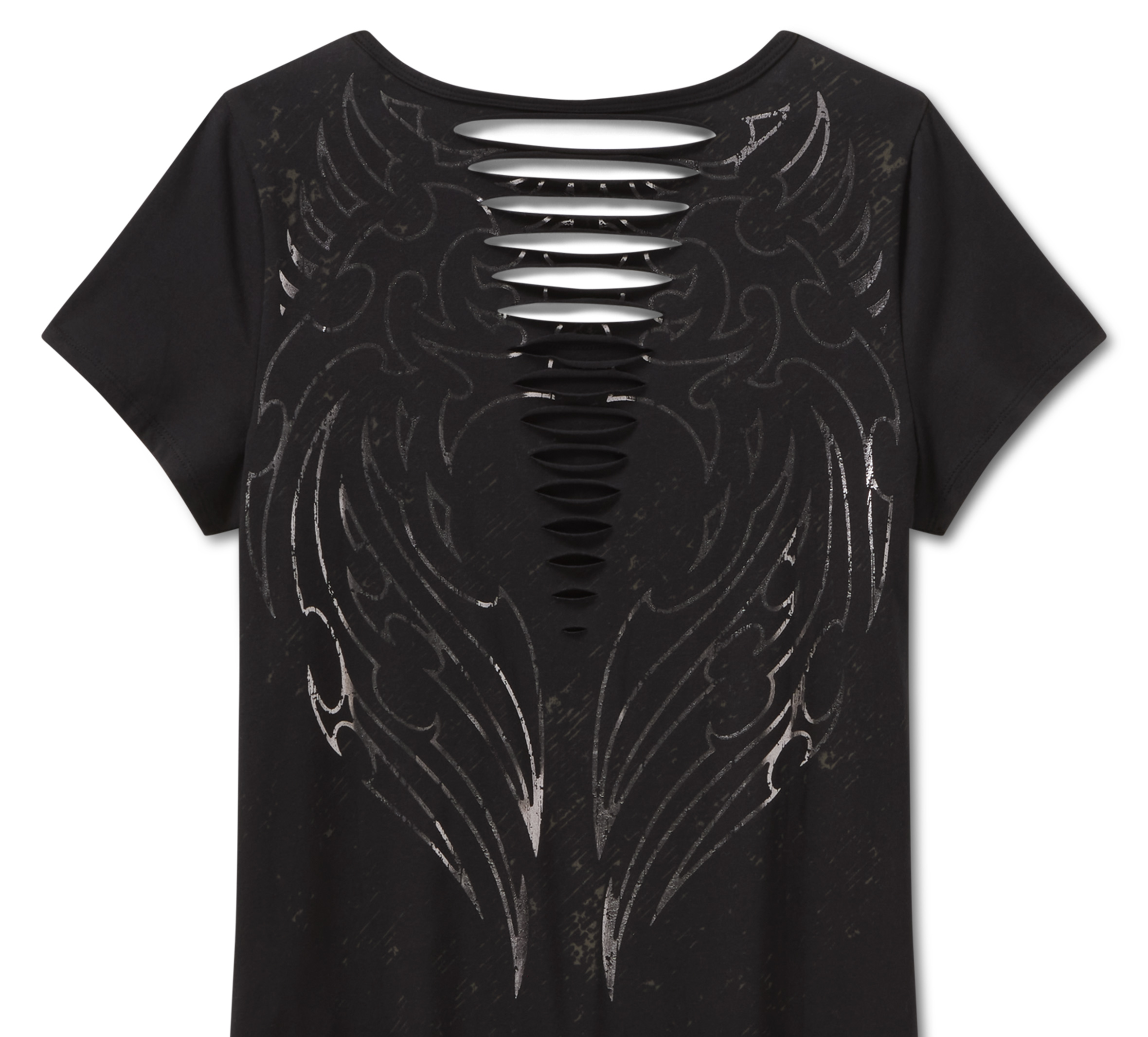 Women's Bling Sabotage Short Sleeve Rip & Repair Tunic