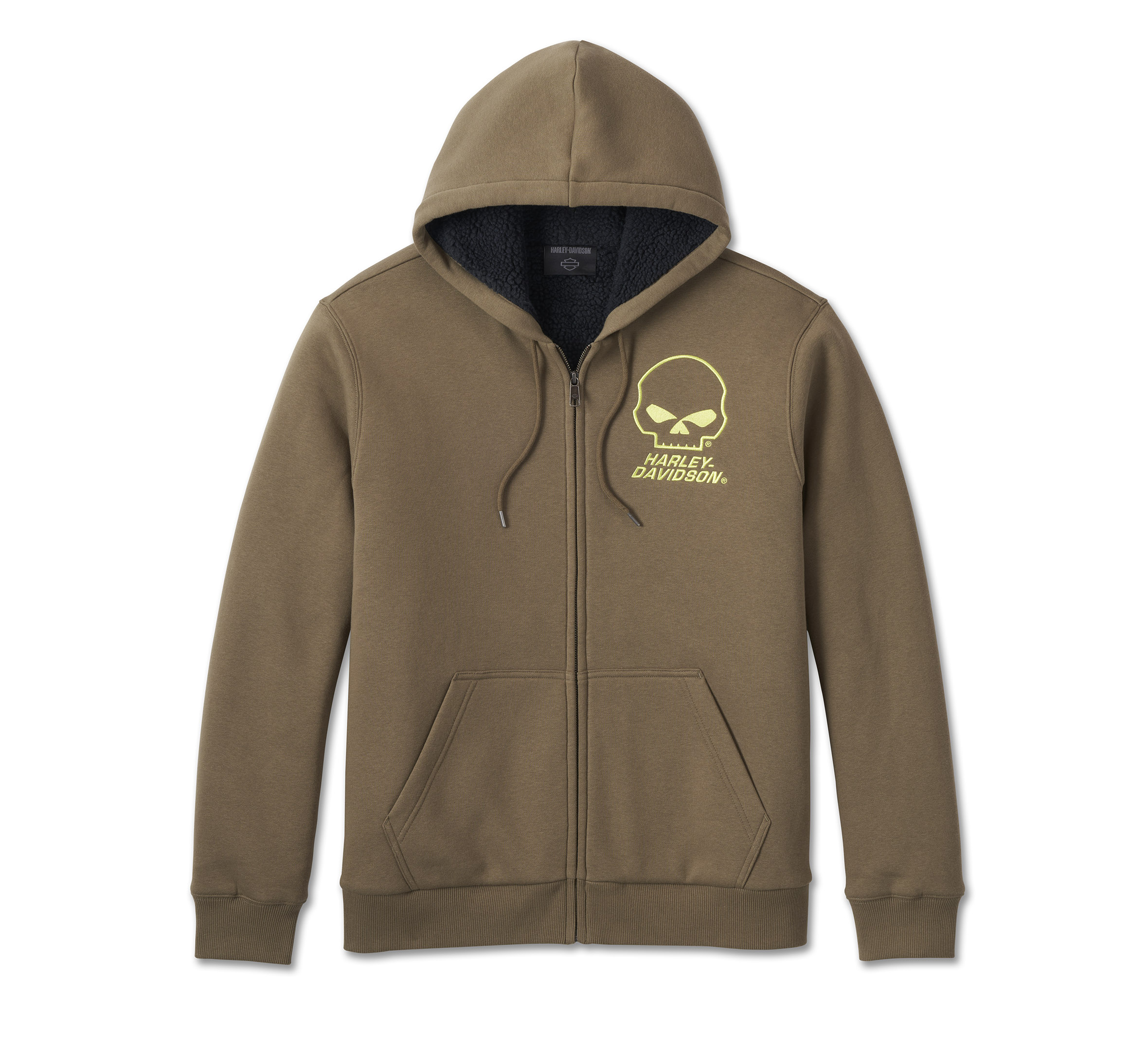 Sudadera de sherpa con capucha y cremallera Willie G™ Skull para hombre