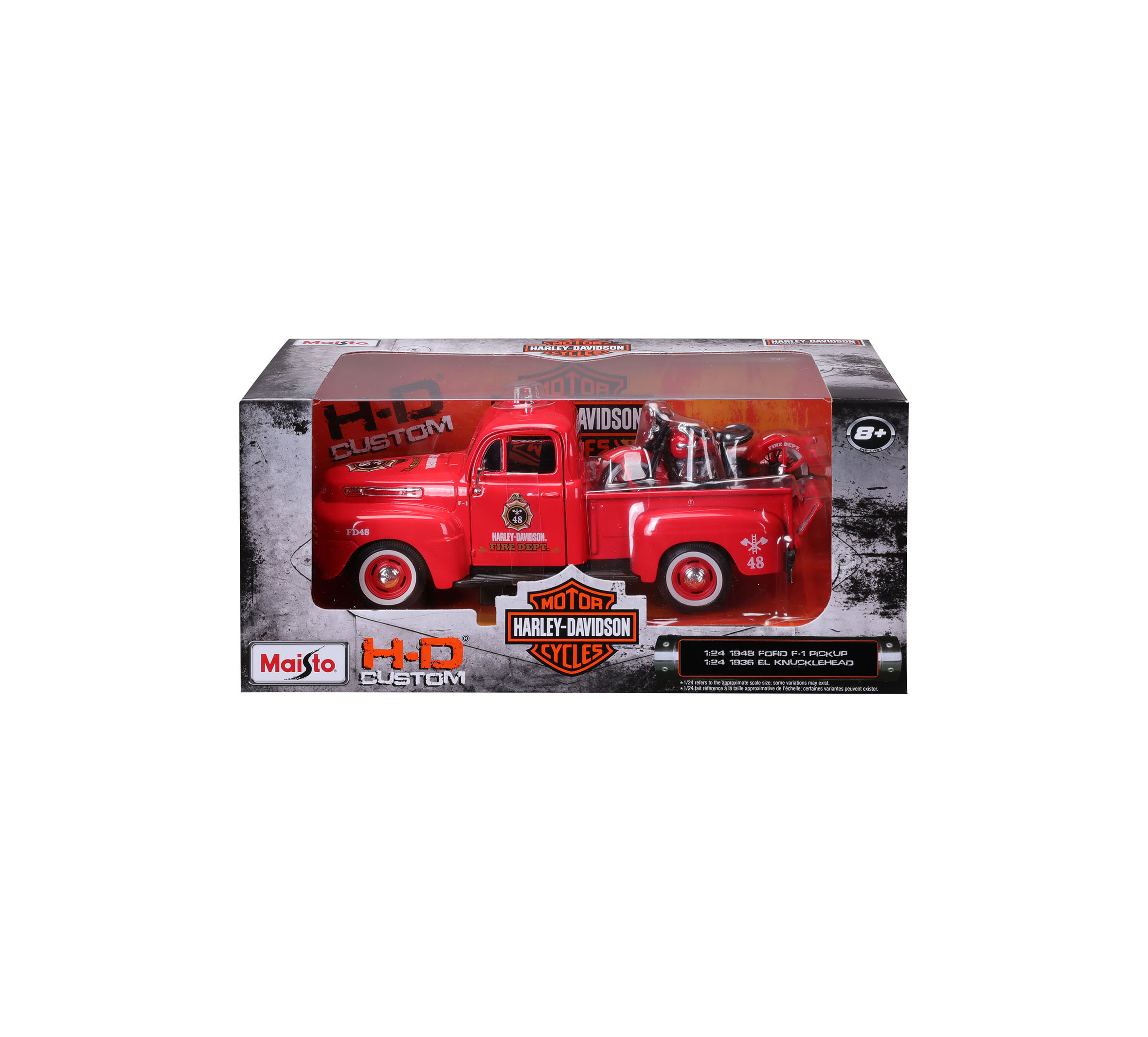 H-D 1:24 Scale Diecast '36 EL Knucklehead + 1948 Ford F-1