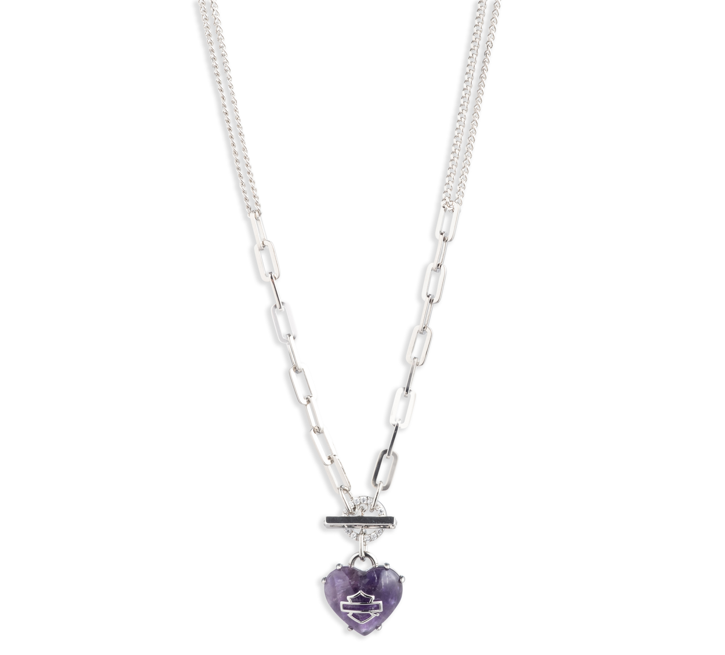 Women's 24" Amethyst Heart Necklace