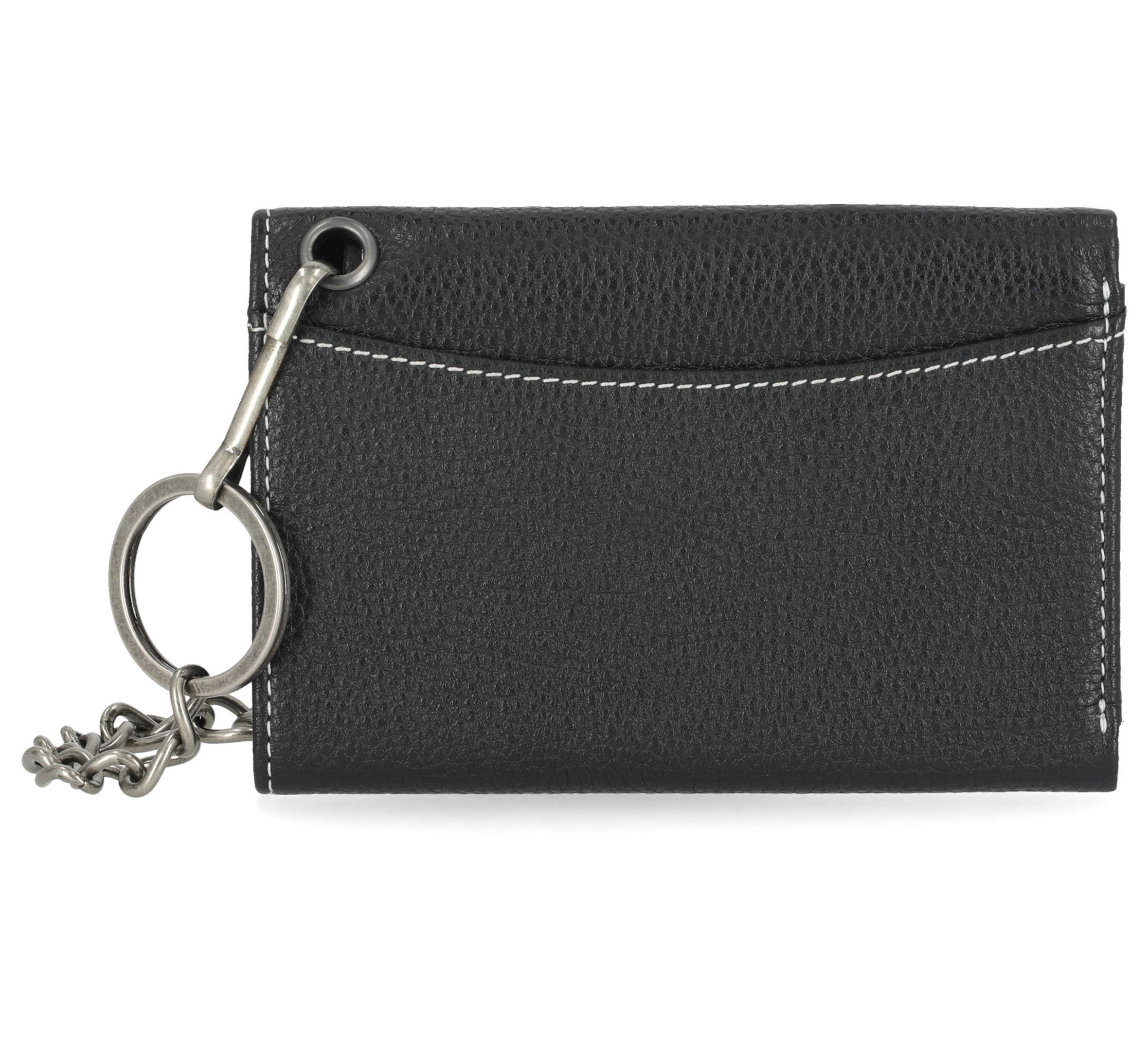 Bar & Shield Embroidered Medium Trifold wallet with chain