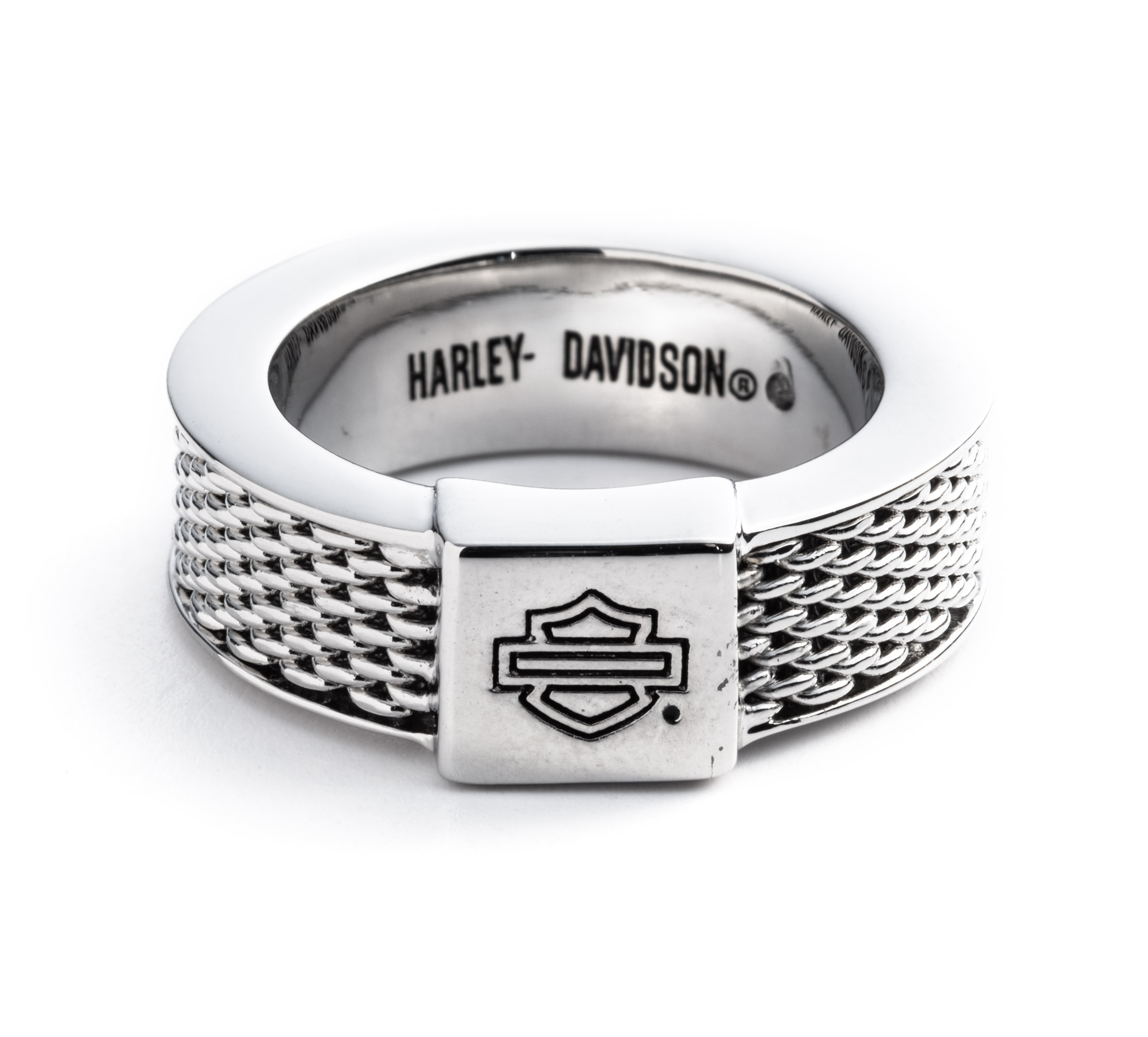 Women's Mesh Chain Bar & Shield Ring