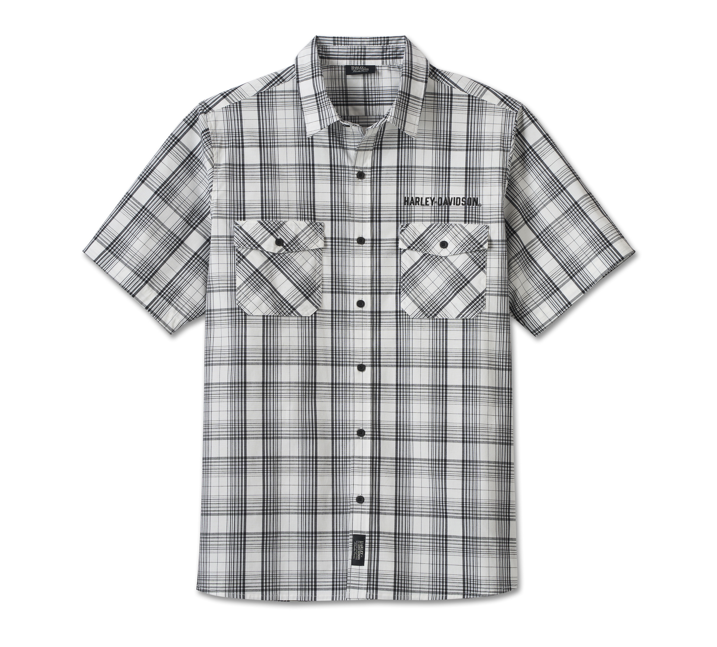 Men's Plaid Diamond Bar & Shield Work Shirt