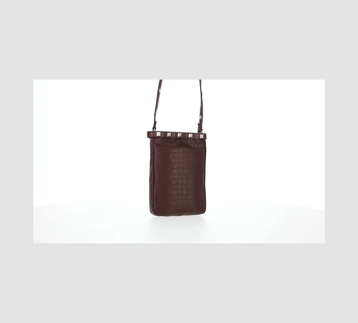 Croco Stud Crossbody Bag