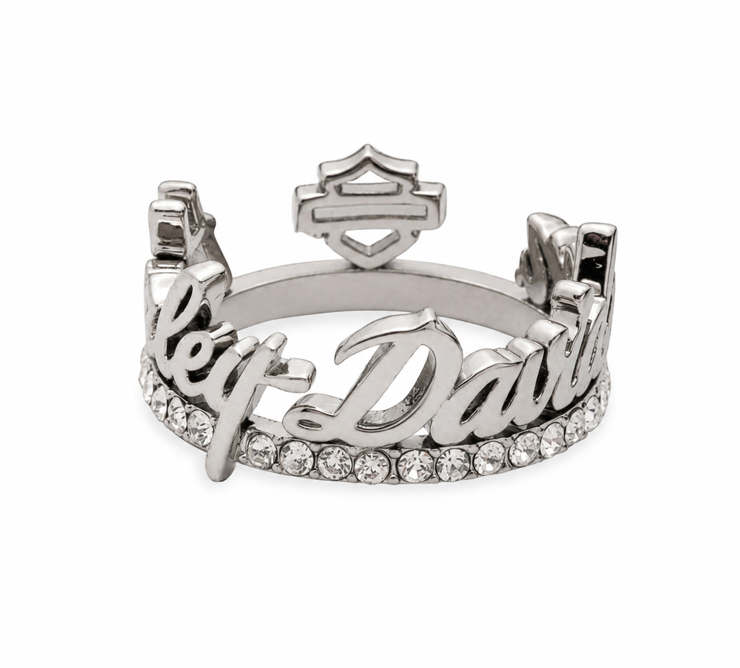 Women's Open Bar & Shield Sterling Silver Logo Ring | Harley
