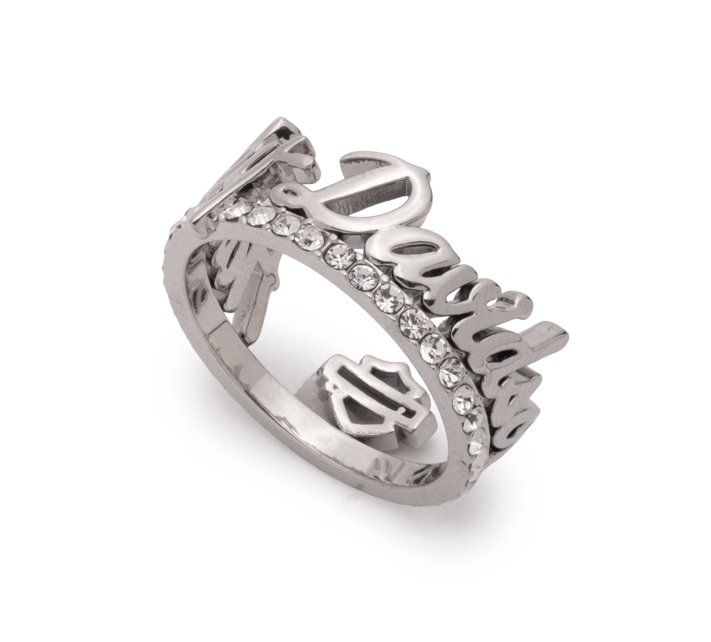 Women's Open Bar & Shield Sterling Silver Logo Ring | Harley