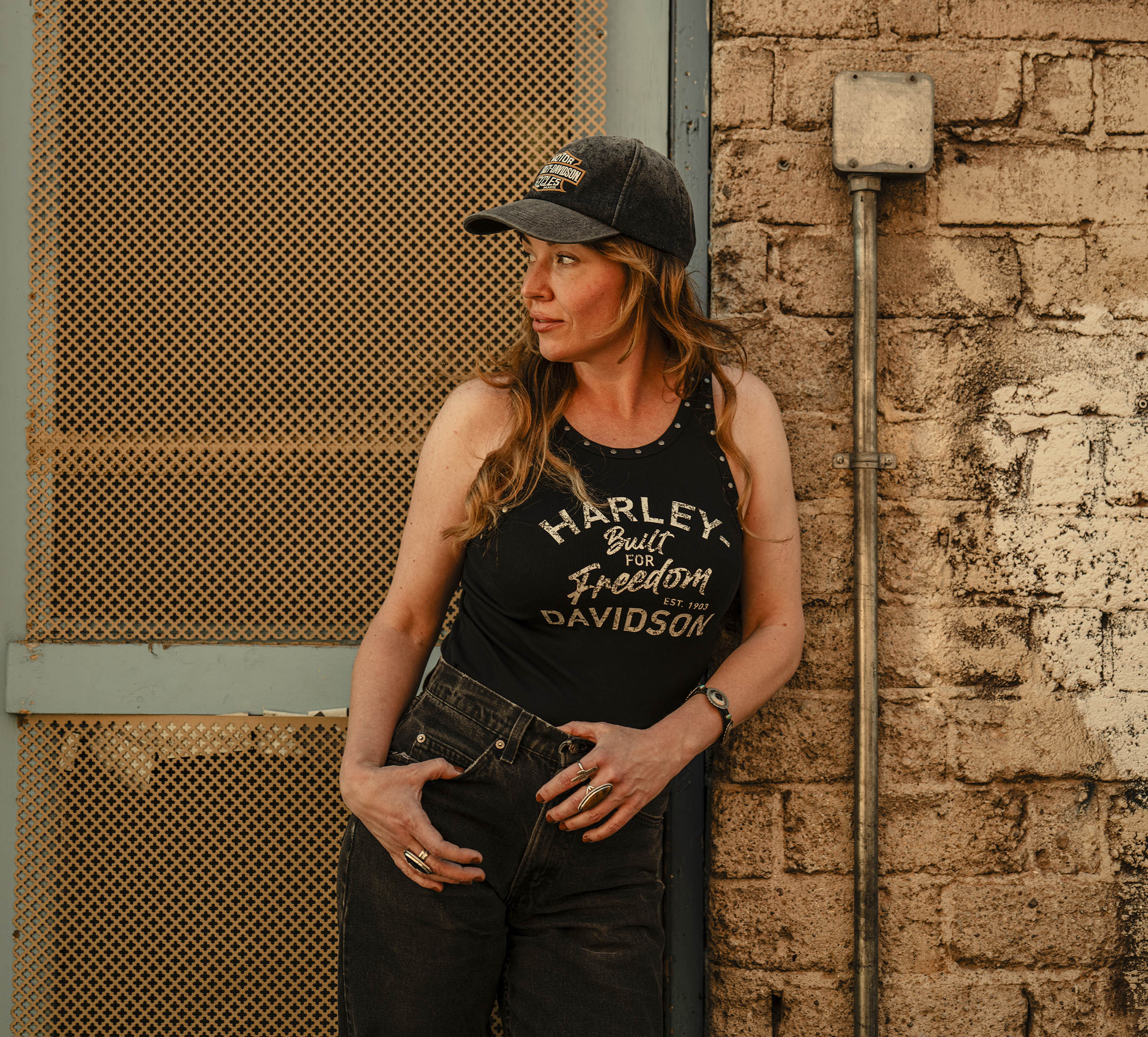 Women's H-D American Classic Studded Tank - Harley Black | Harley