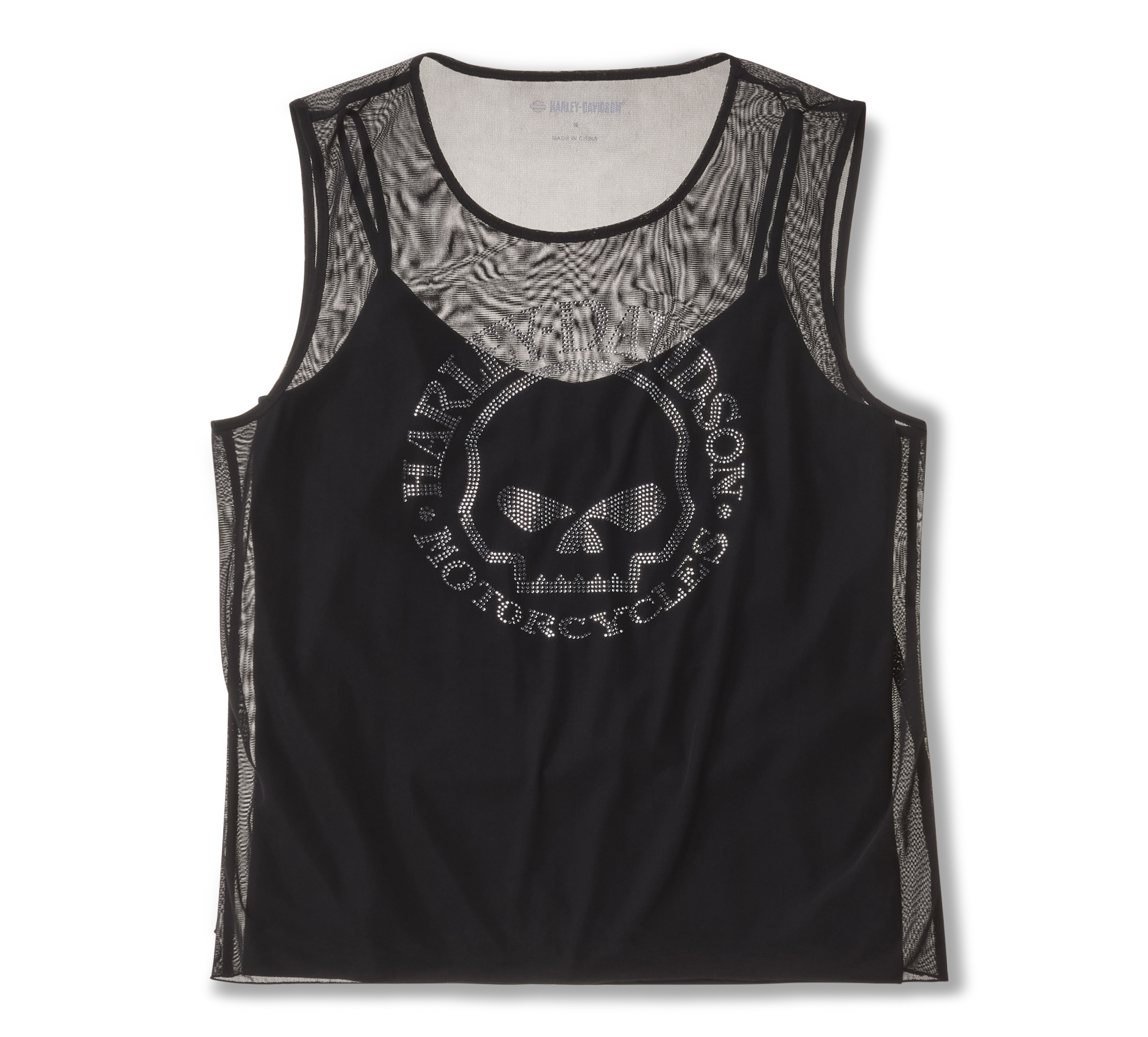 Women's Willie G Skull Bling Mesh Top