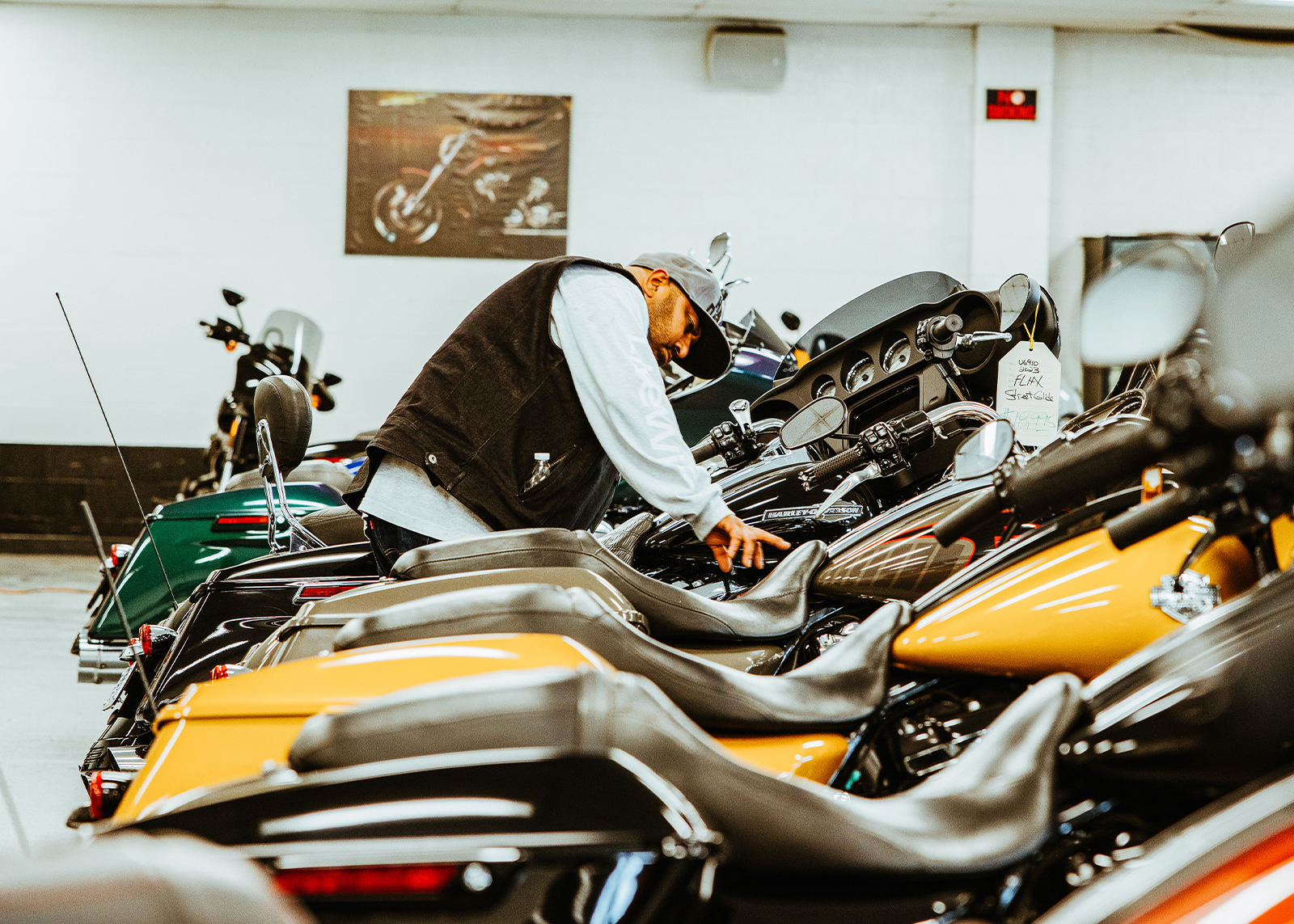 A customer shops a colorful line of bikes in the Bartel’s inventory.