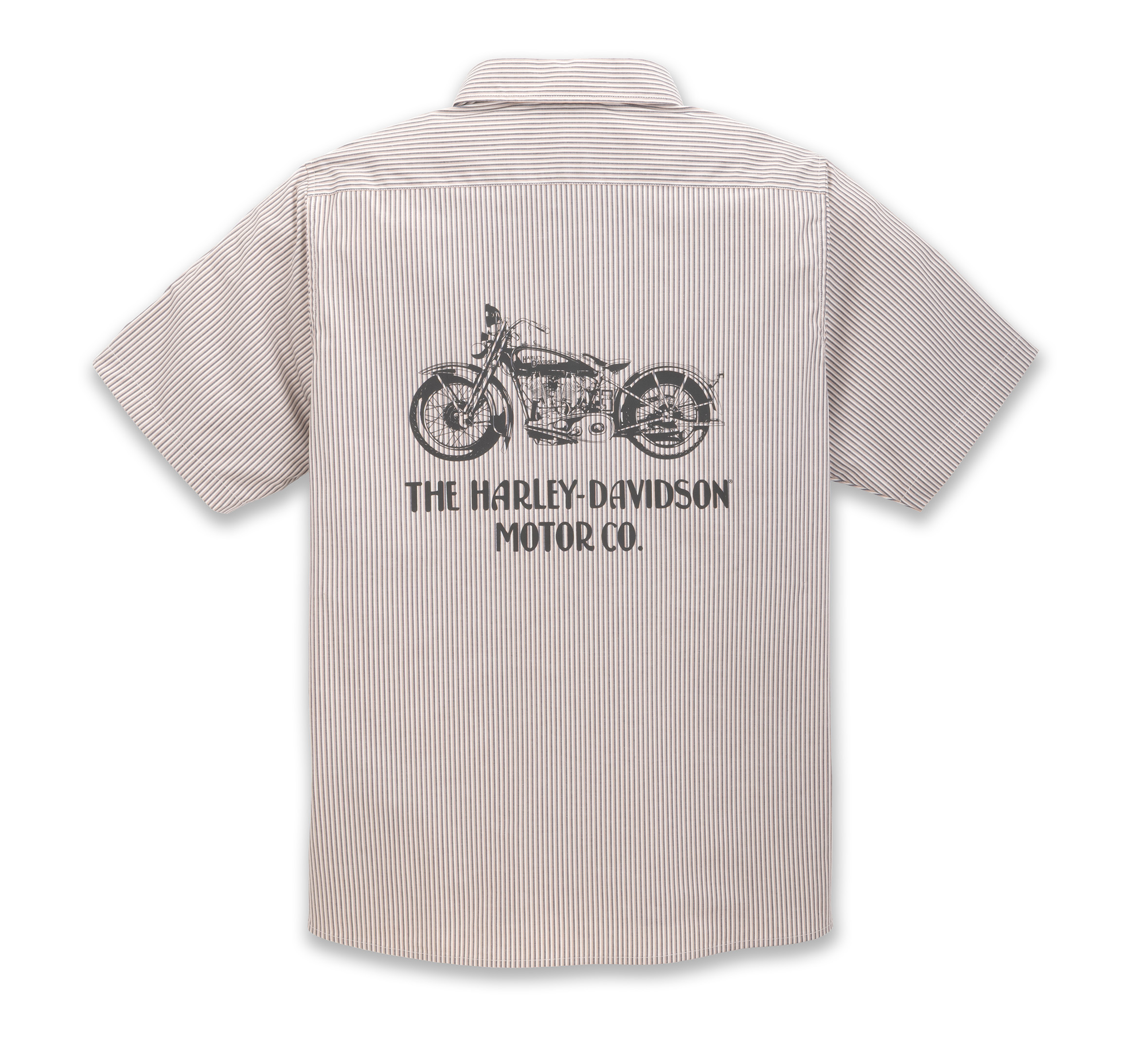 Harley-Davidson ワークシャツ ストライプ 半袖 Men's Pinstripe Motorcycle Work Shirt | Harley-Davidson USA