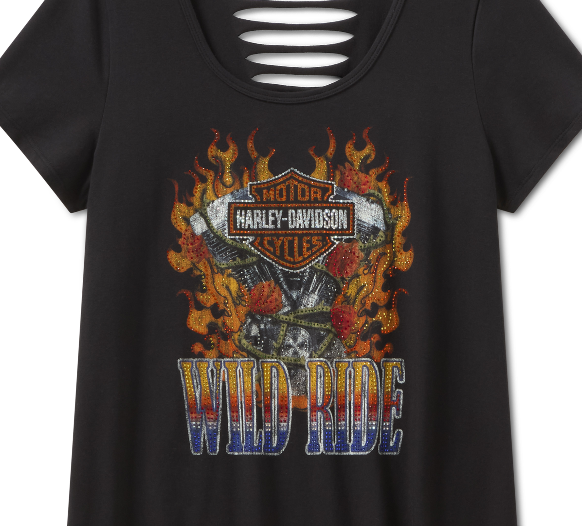 Women's Bling Wild Ride Short Sleeve Rip & Repair Tunic