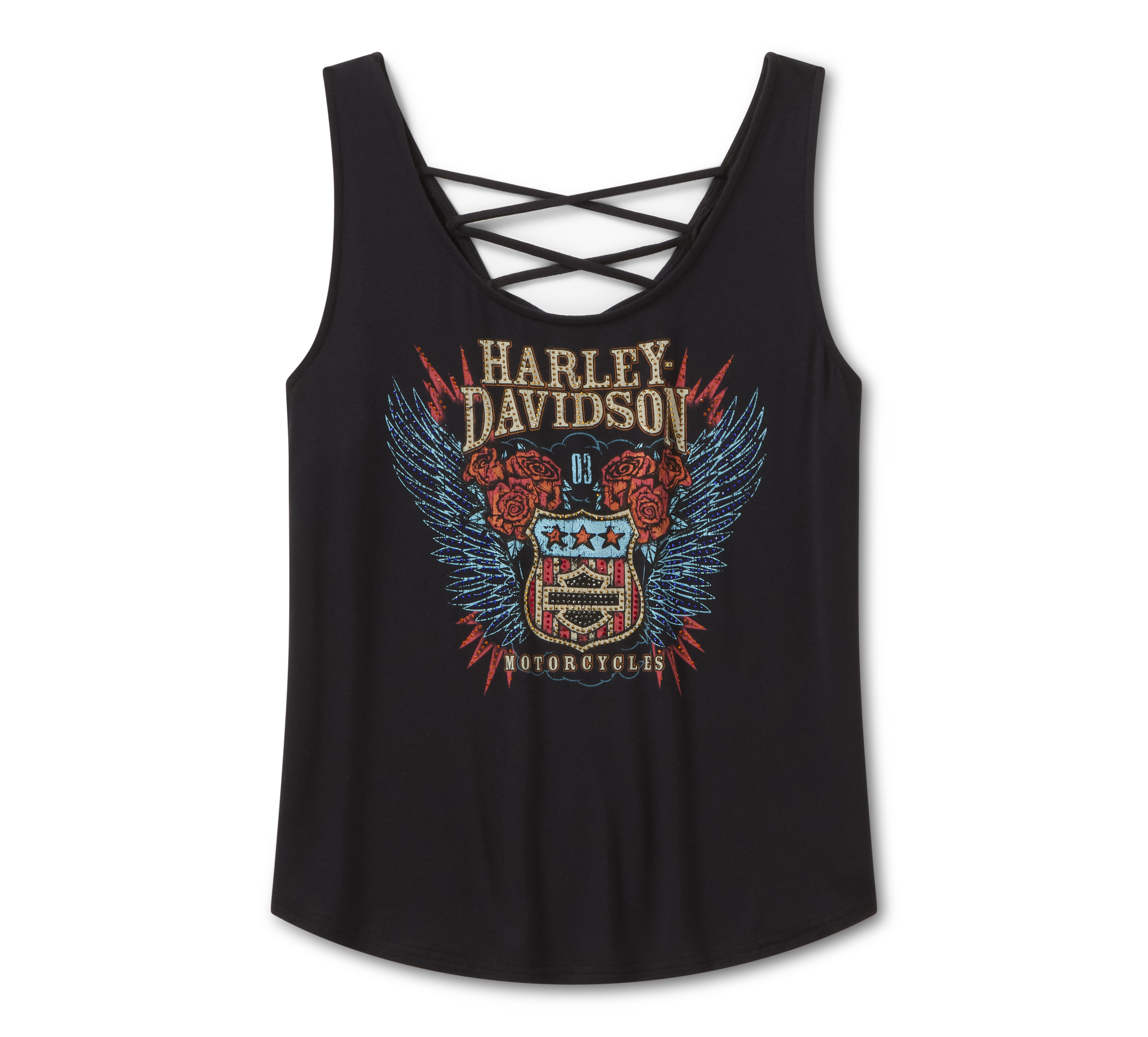 Women's Bling H-D Road Trip Laced Back Tank