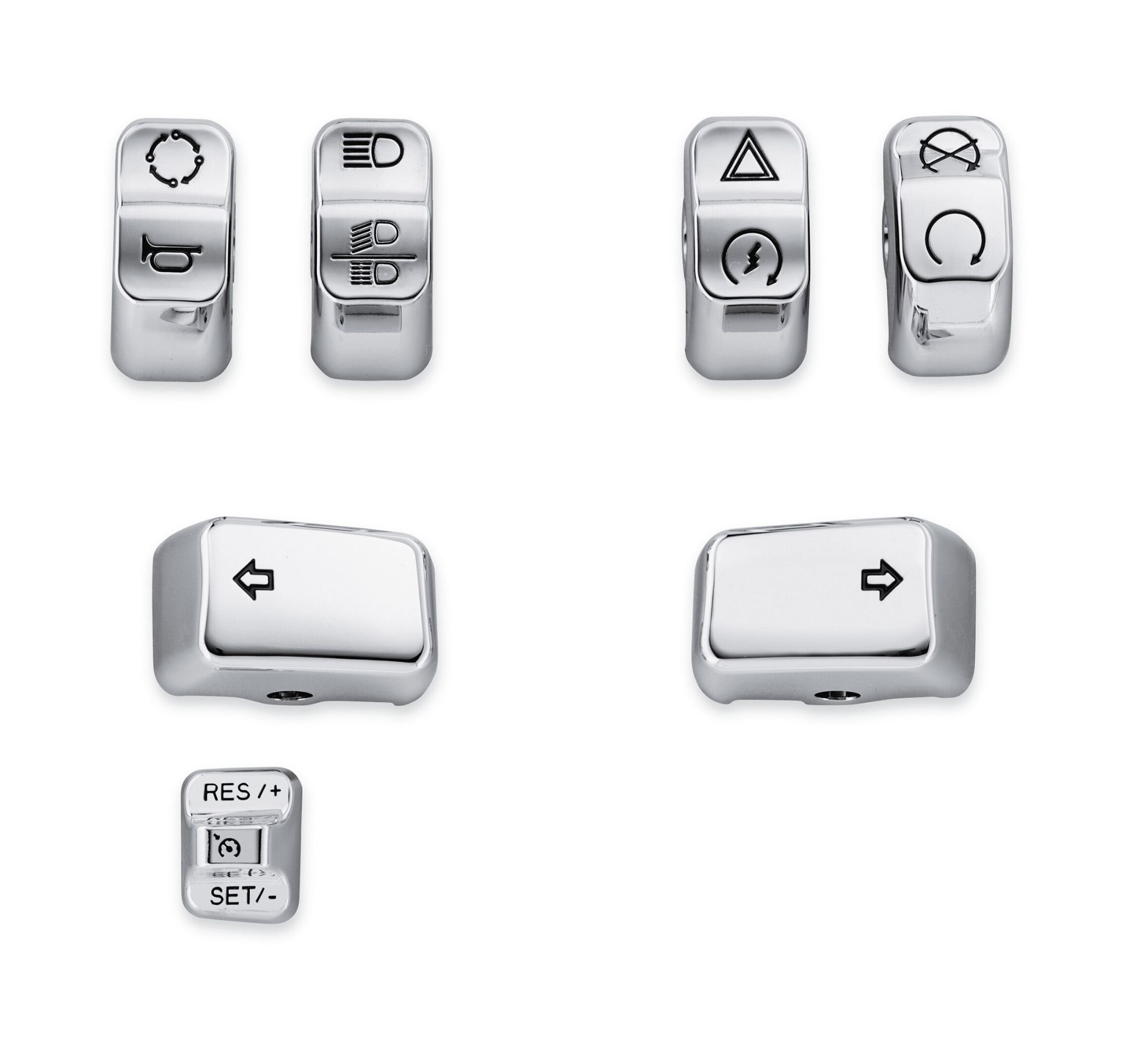 Chrome Switch Cap Kit