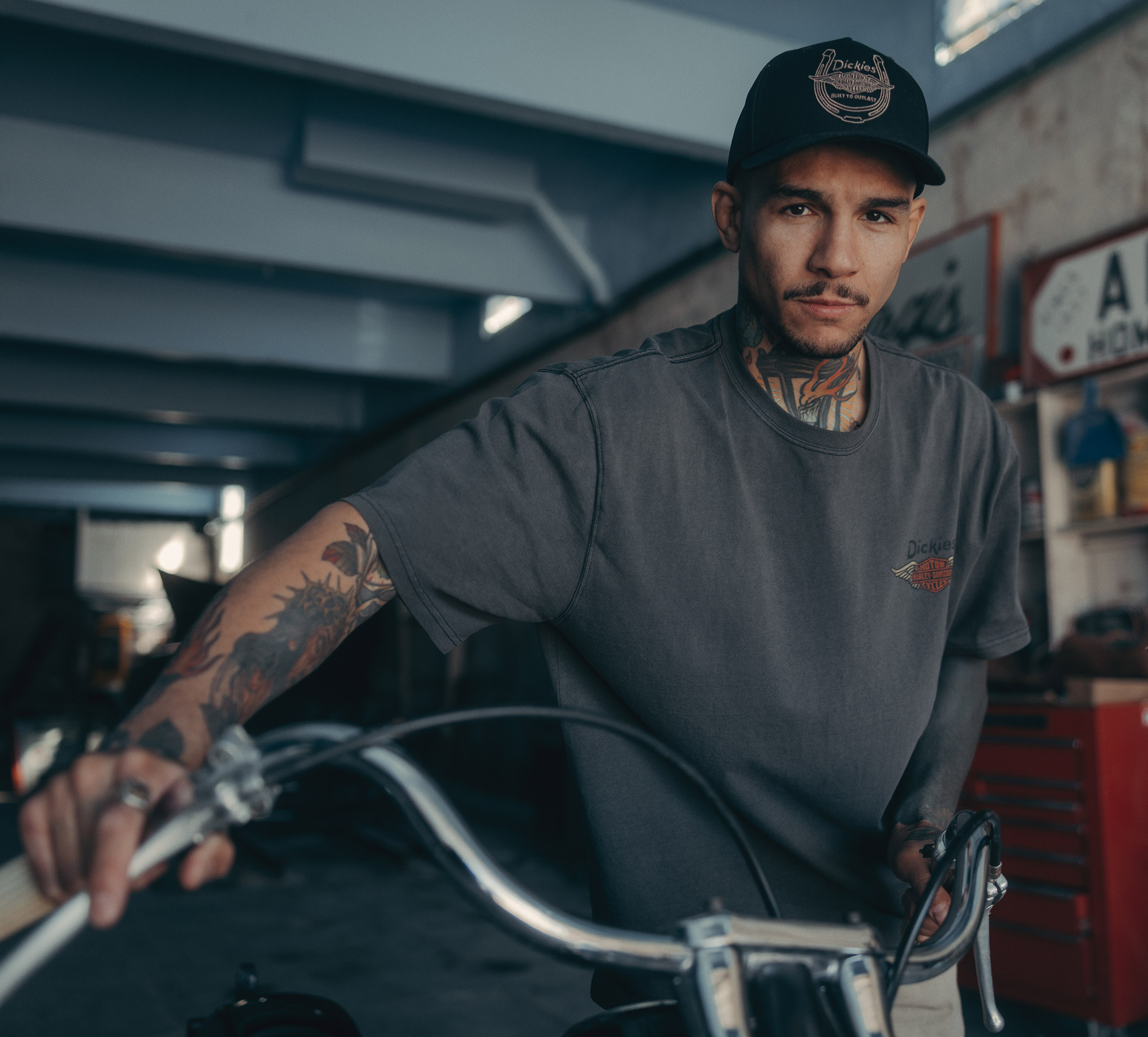 Men's Dickies x H-D 1930's Moto Racer Heavyweight Pigment Dyed Tee