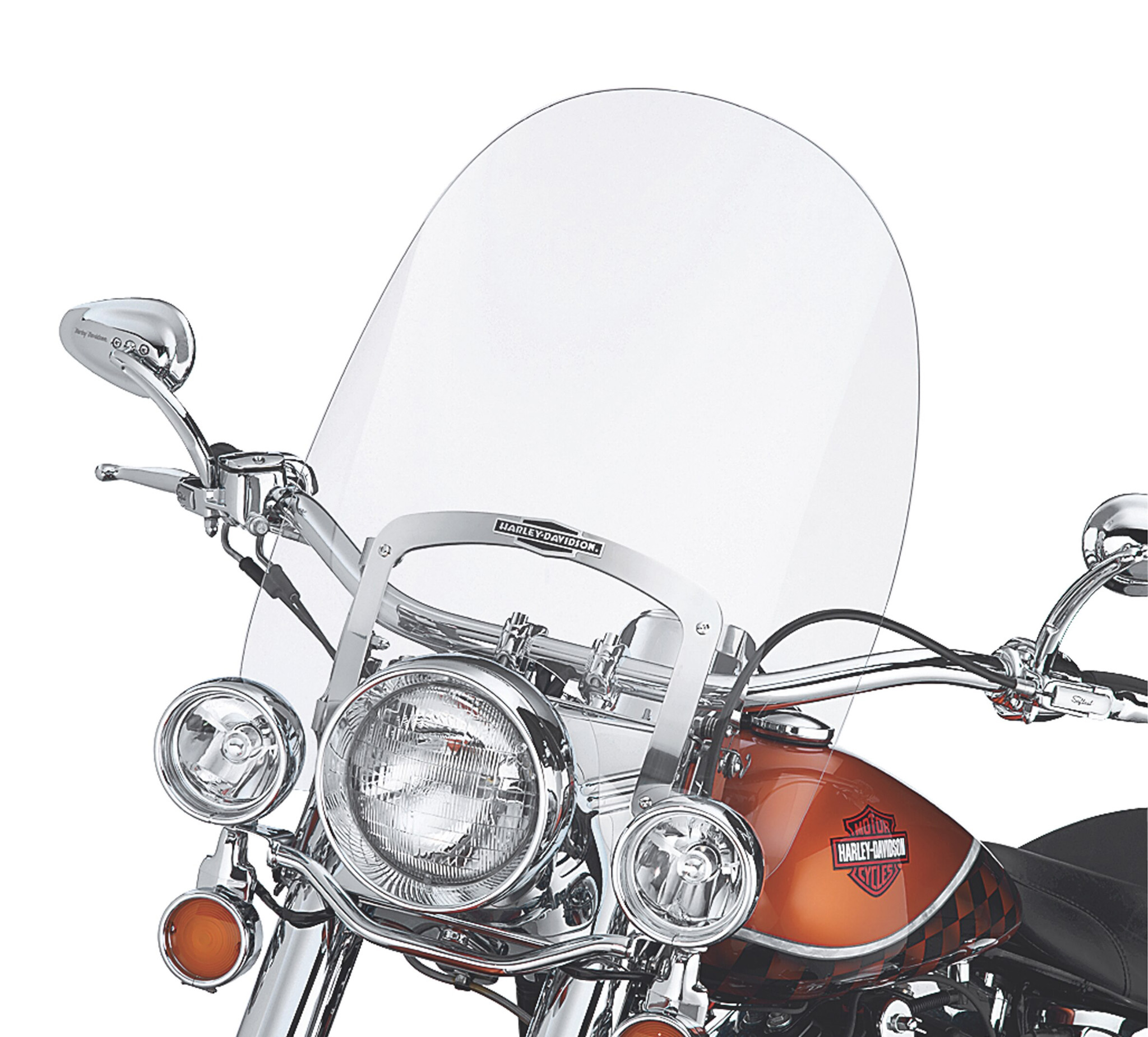 King-Size Nostalgic H-D Detachables Windshield for FL Softail Models - 20 in. Clear