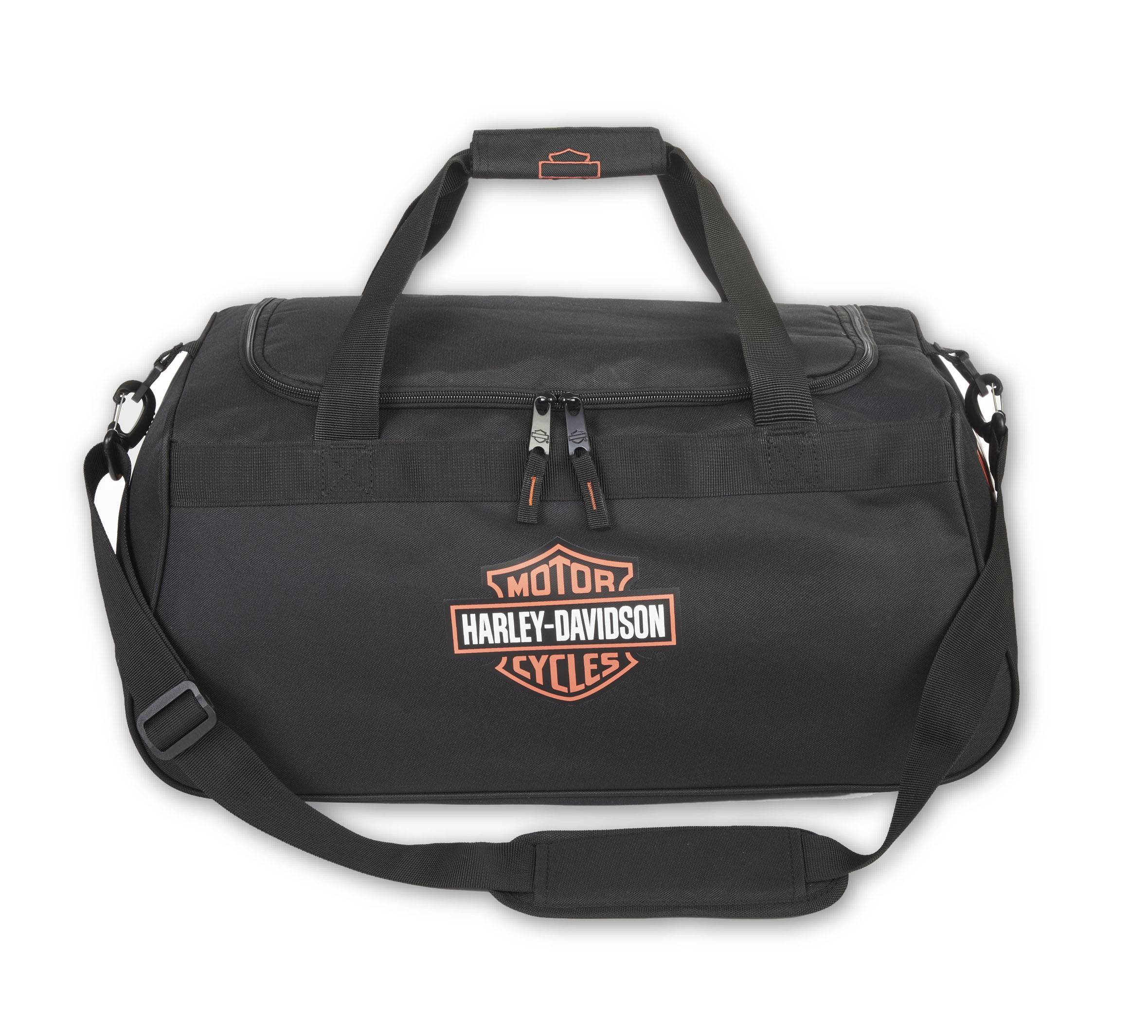 Bar & Shield Logo Duffel in Black/Orange