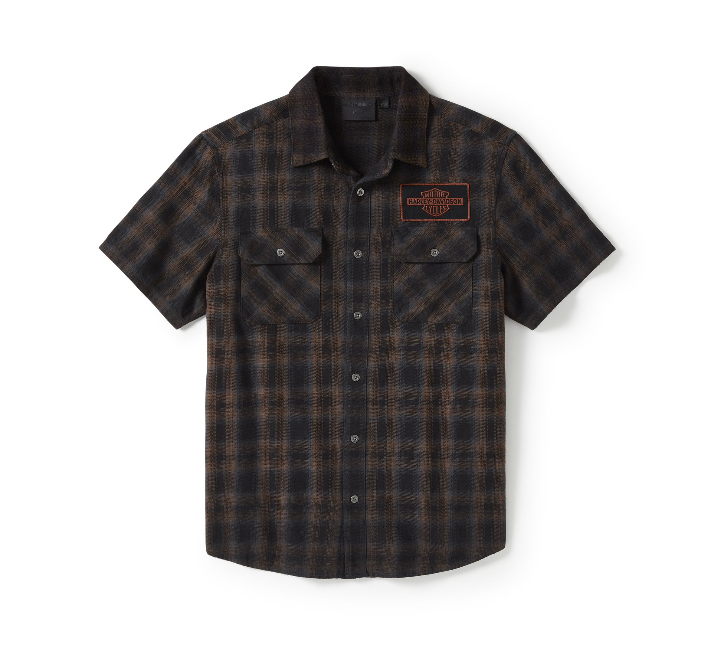 Men's Bar & Shield Plaid Short Sleeve Shirt