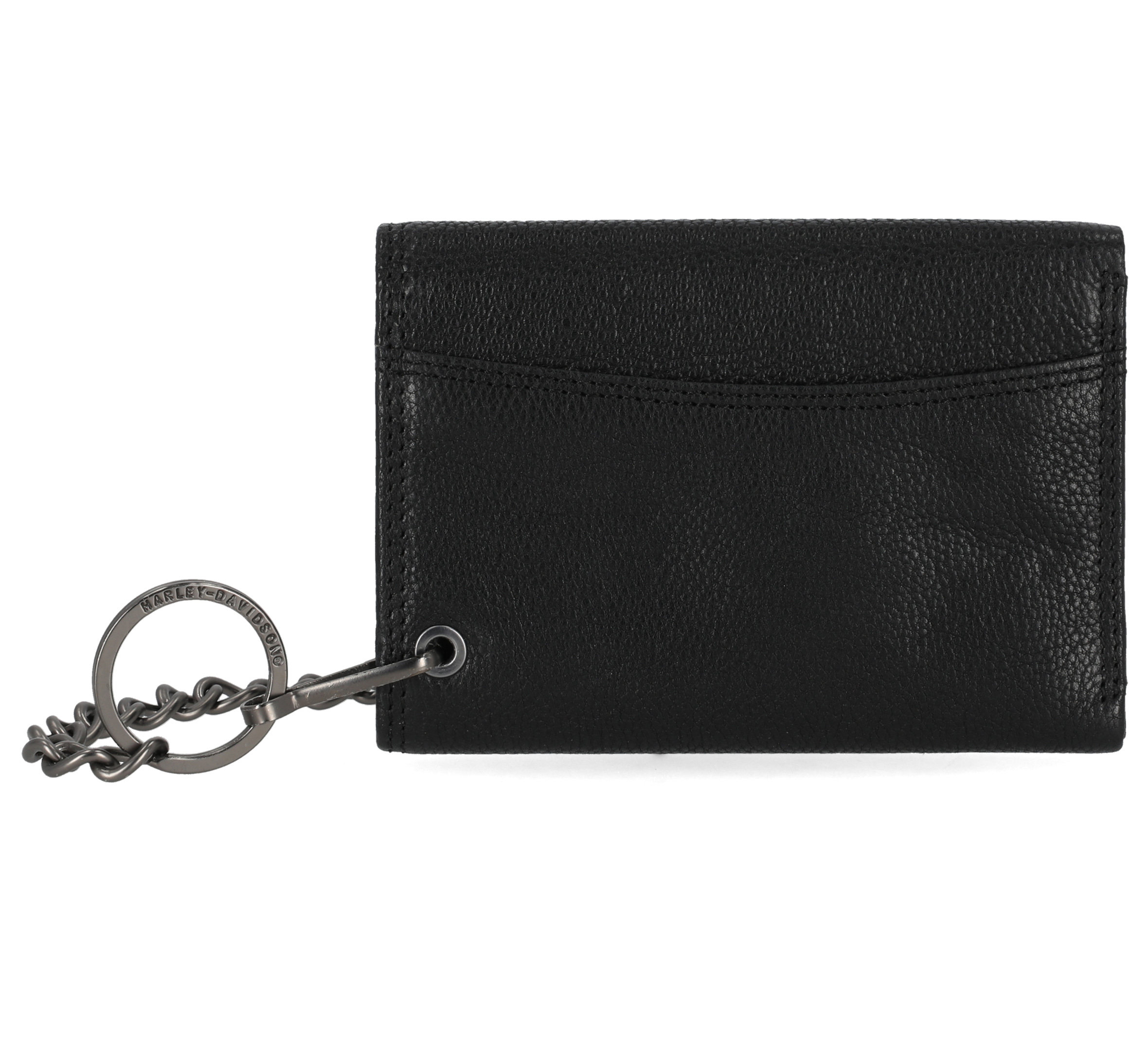 Skull Embossed Trifold Chain Wallet