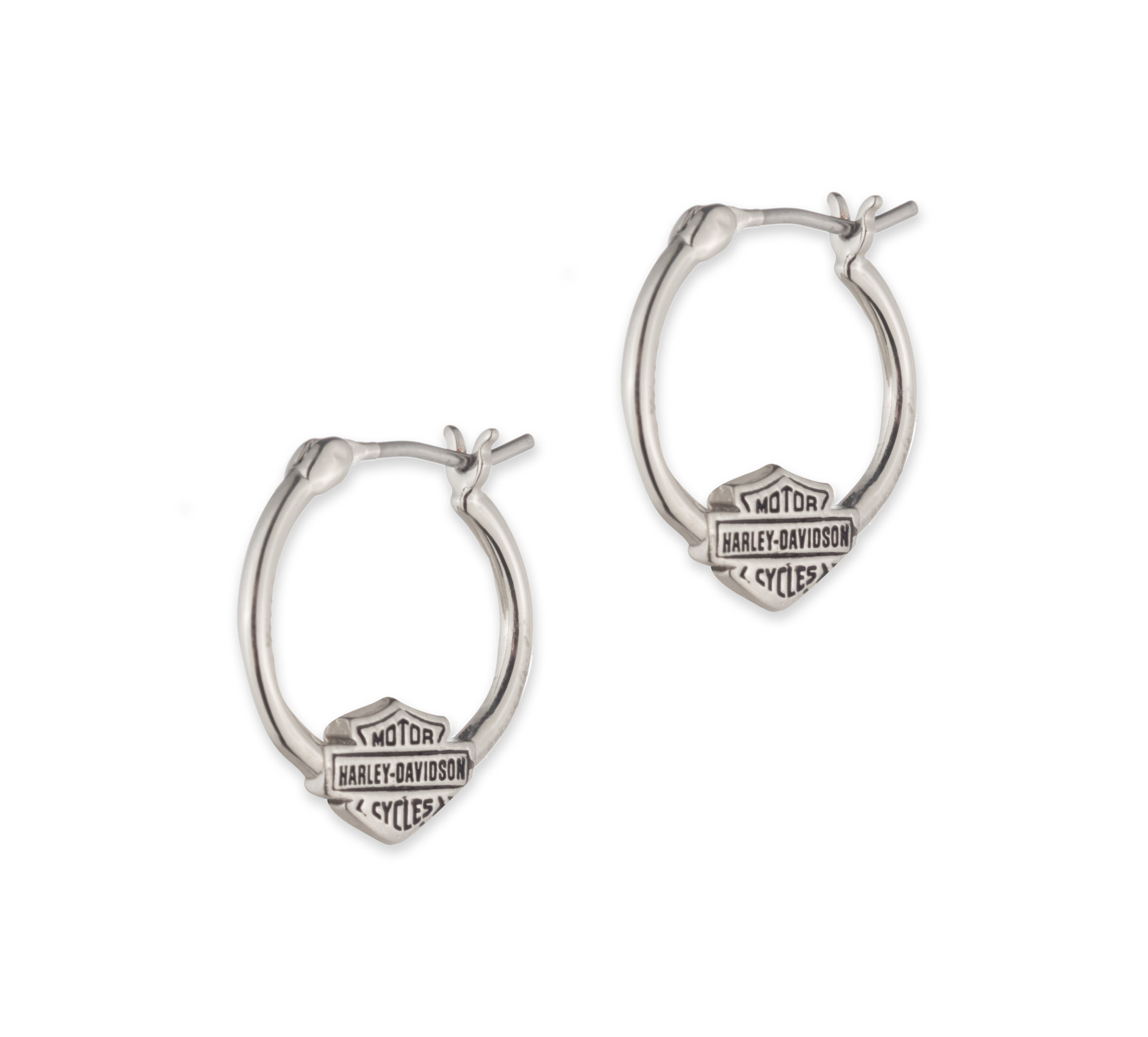 Women's Bar & Shield Logo Mini Hoop Earrings