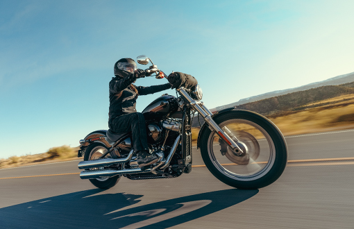 Man sitting on motorcycle