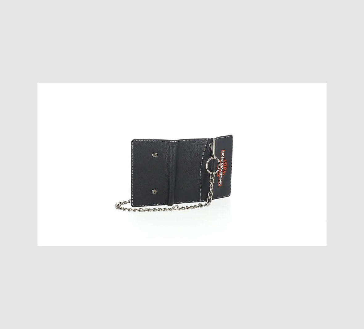 Bar & Shield Embroidered Medium Trifold wallet with chain