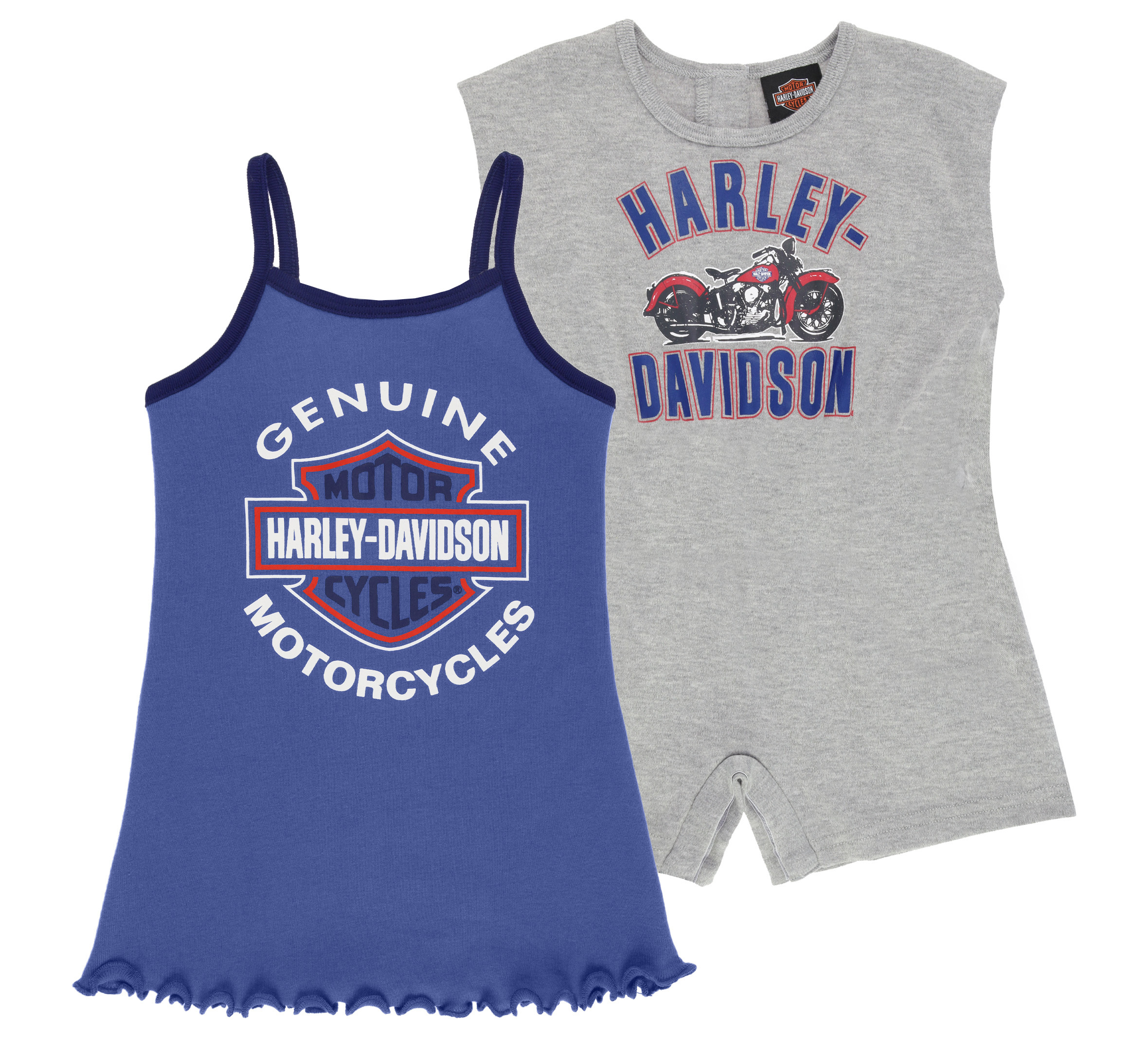 Toddler Girl Americana Romper & Lettuce Edge Dress 2 Piece Set | Harley- Davidson USA