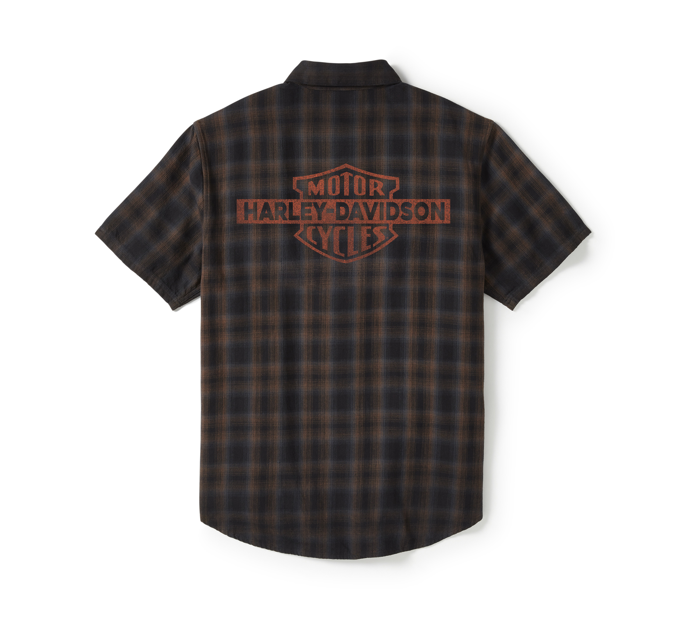 Men's Bar & Shield Plaid Short Sleeve Shirt