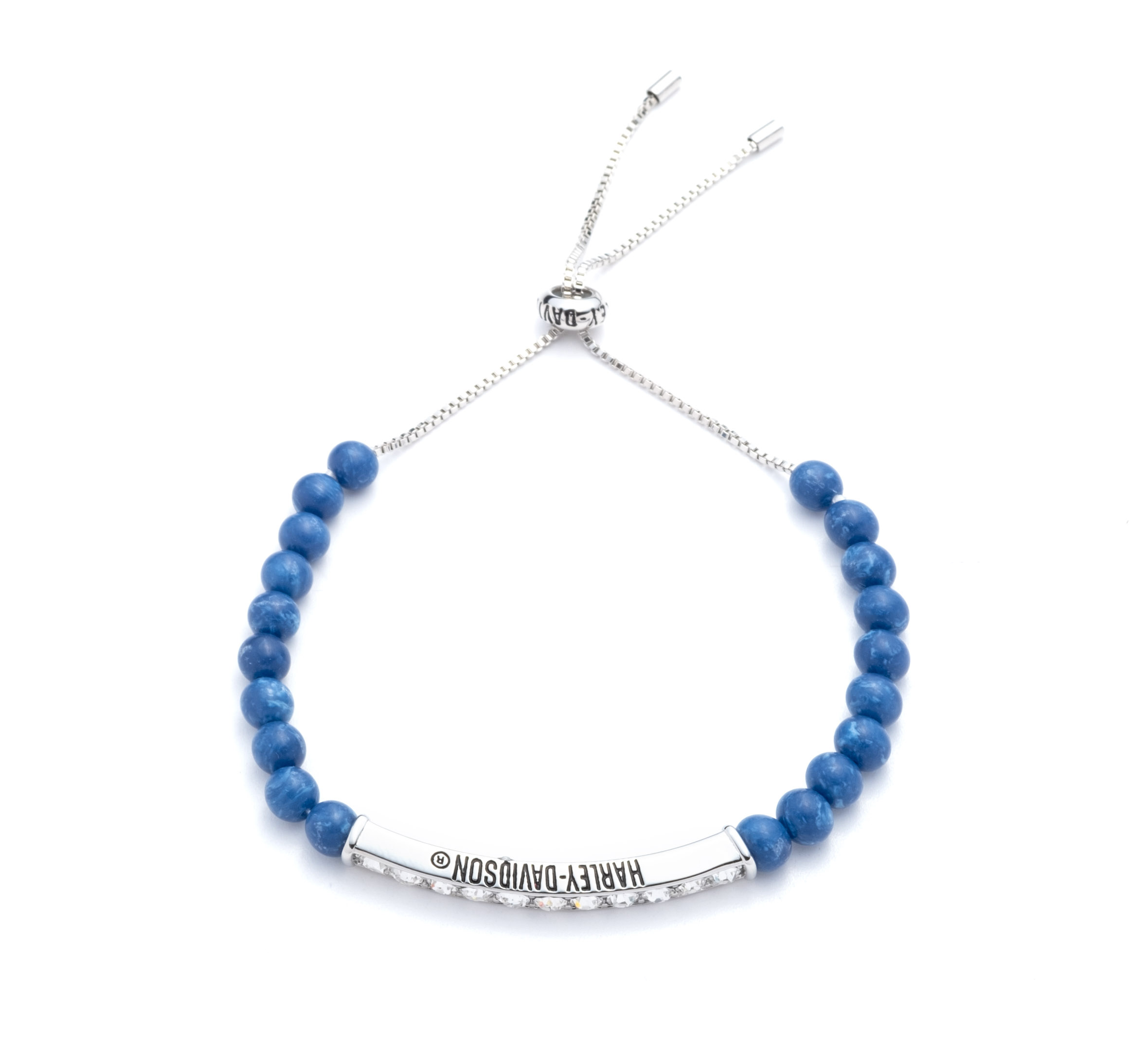 Women's Harley-Davidson® Logo Bar Beaded Slider Bracelet