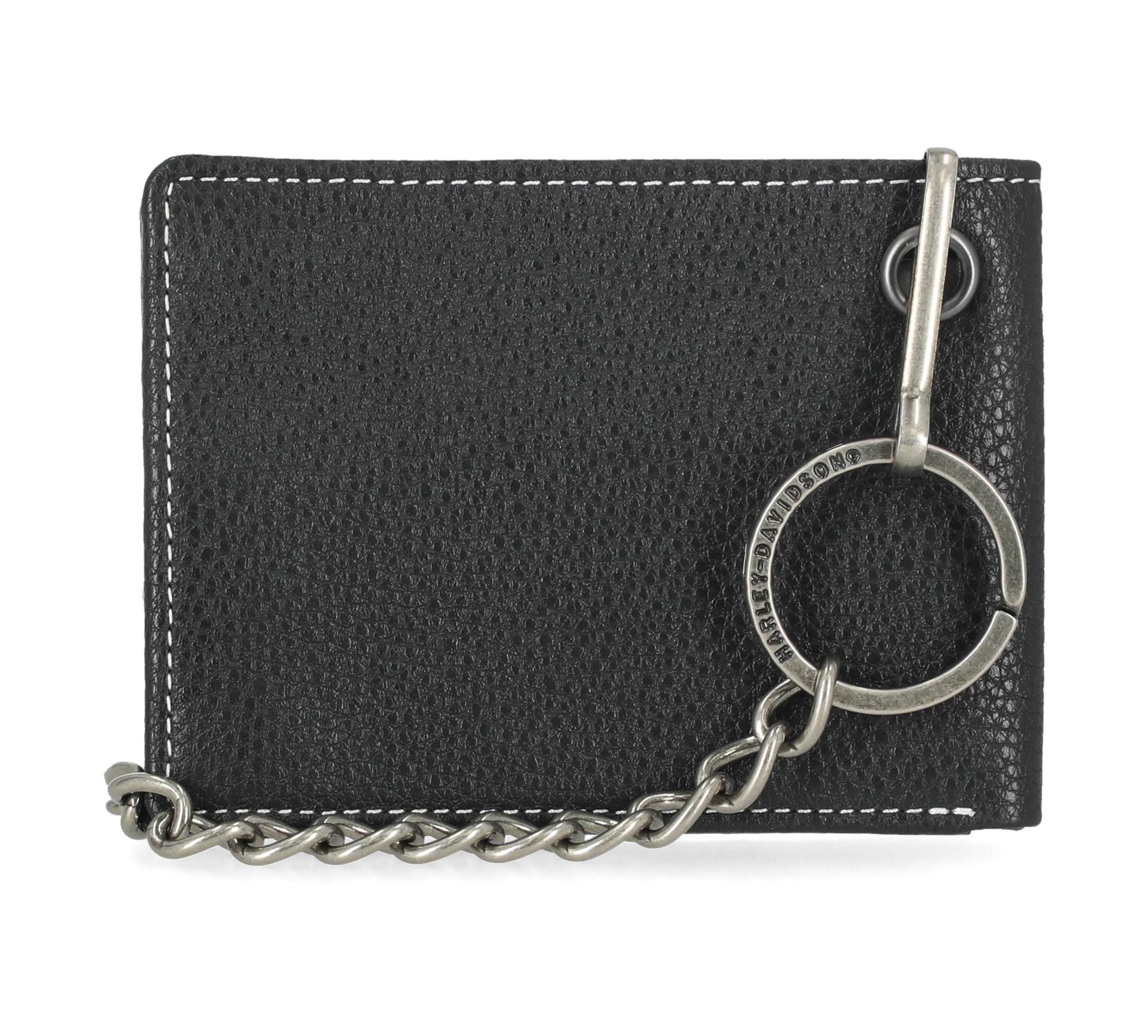 Bar & Shield Embroidered Bifold Wallet with Chain