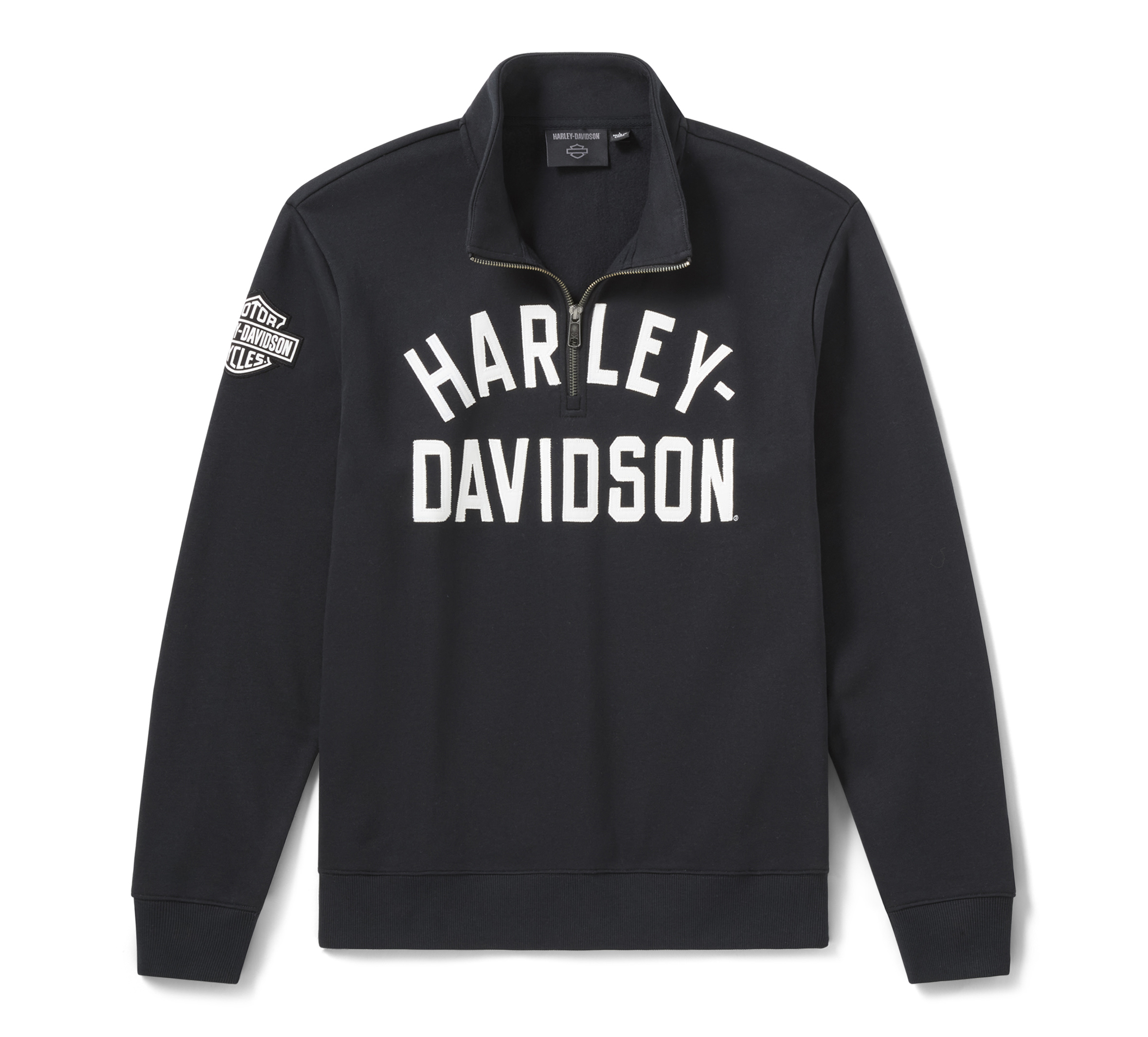 Men's H-D Essential 1/4 Zip Pullover Fleece - Harley Black