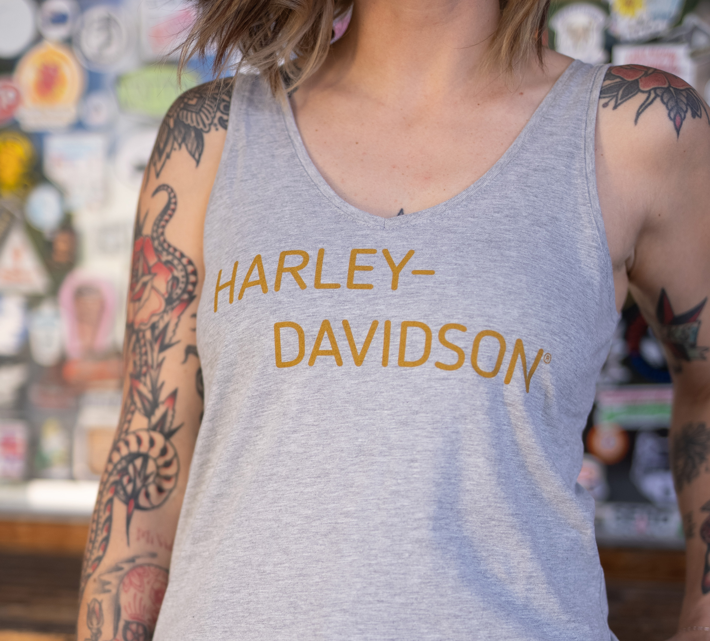Women's Harley-Davidson Font V-Neck Tank Top