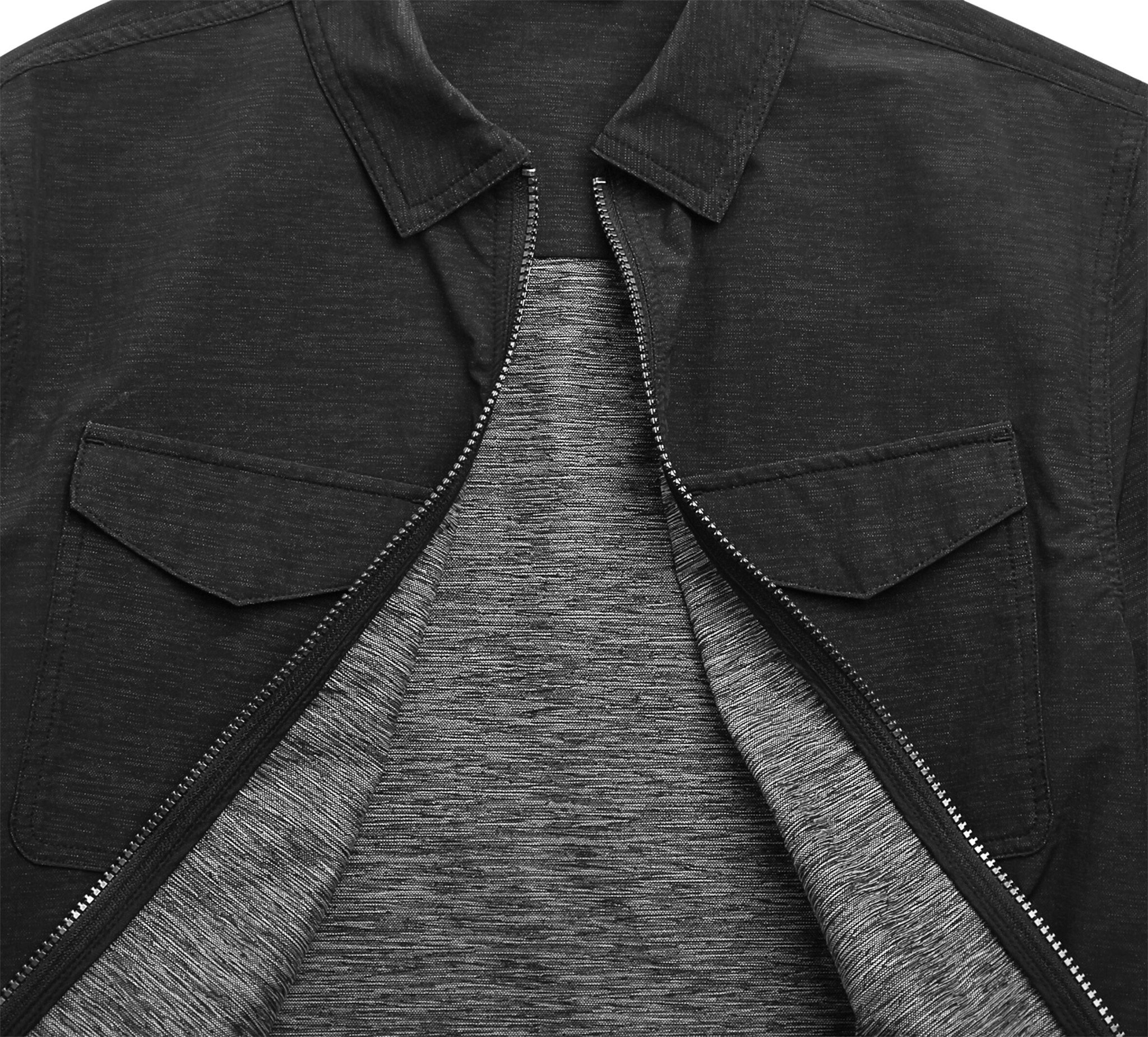 Men's Zip-Front Stretch   Shirt