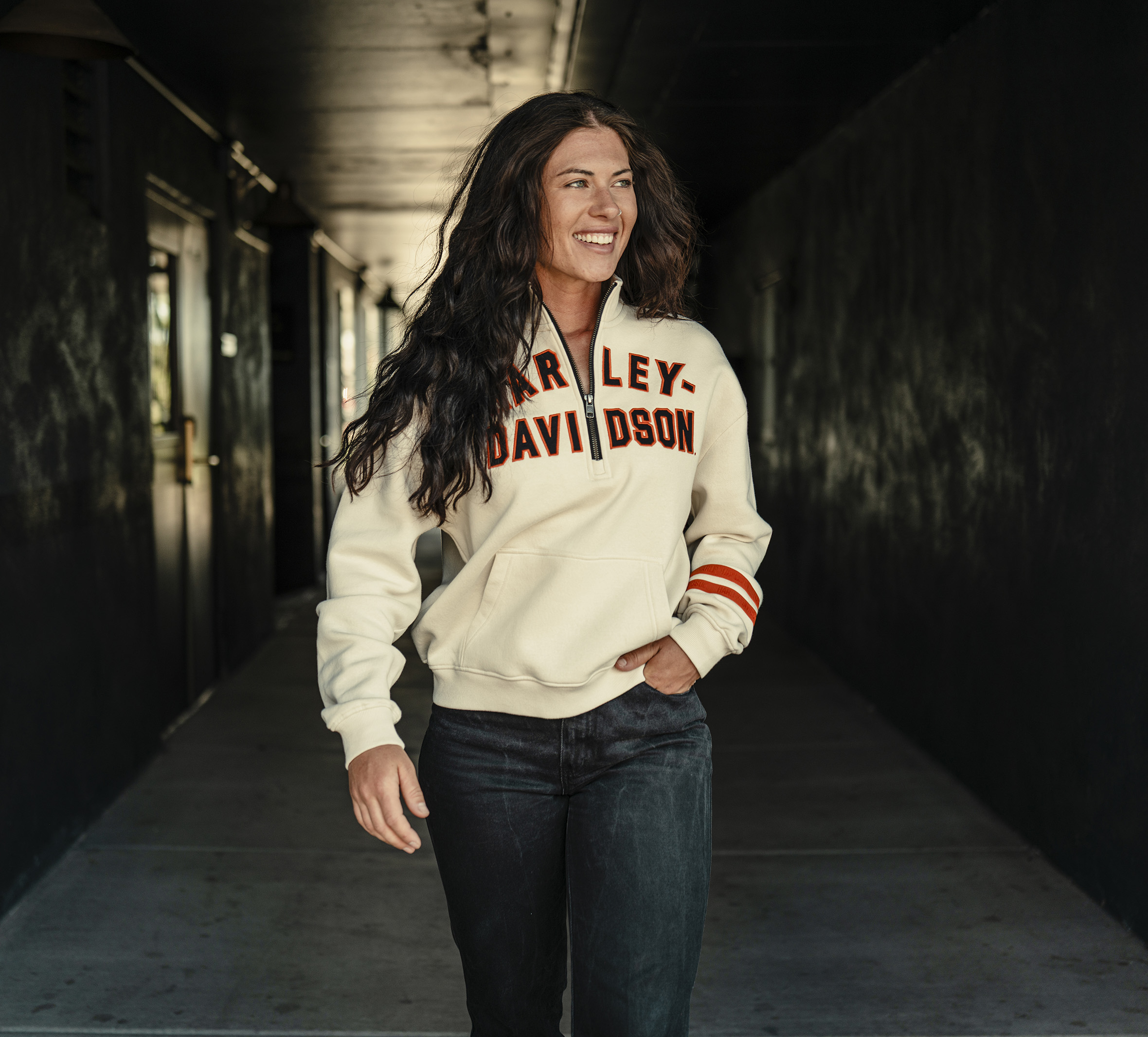 Women's H-D Essential ¾ Zip Fleece Crew | Harley-Davidson IN