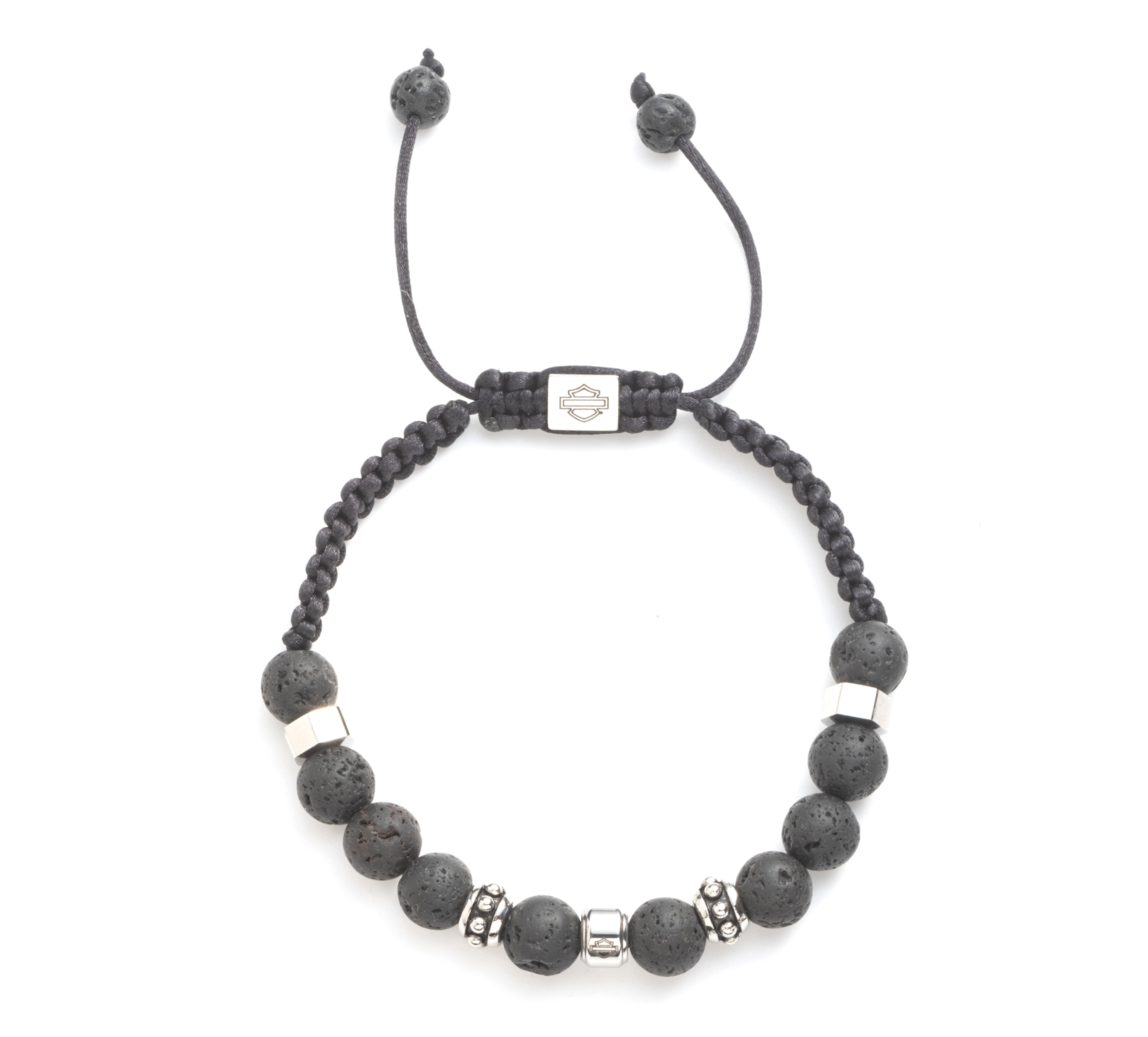 Men's Lava Bead Rondelle Bracelet