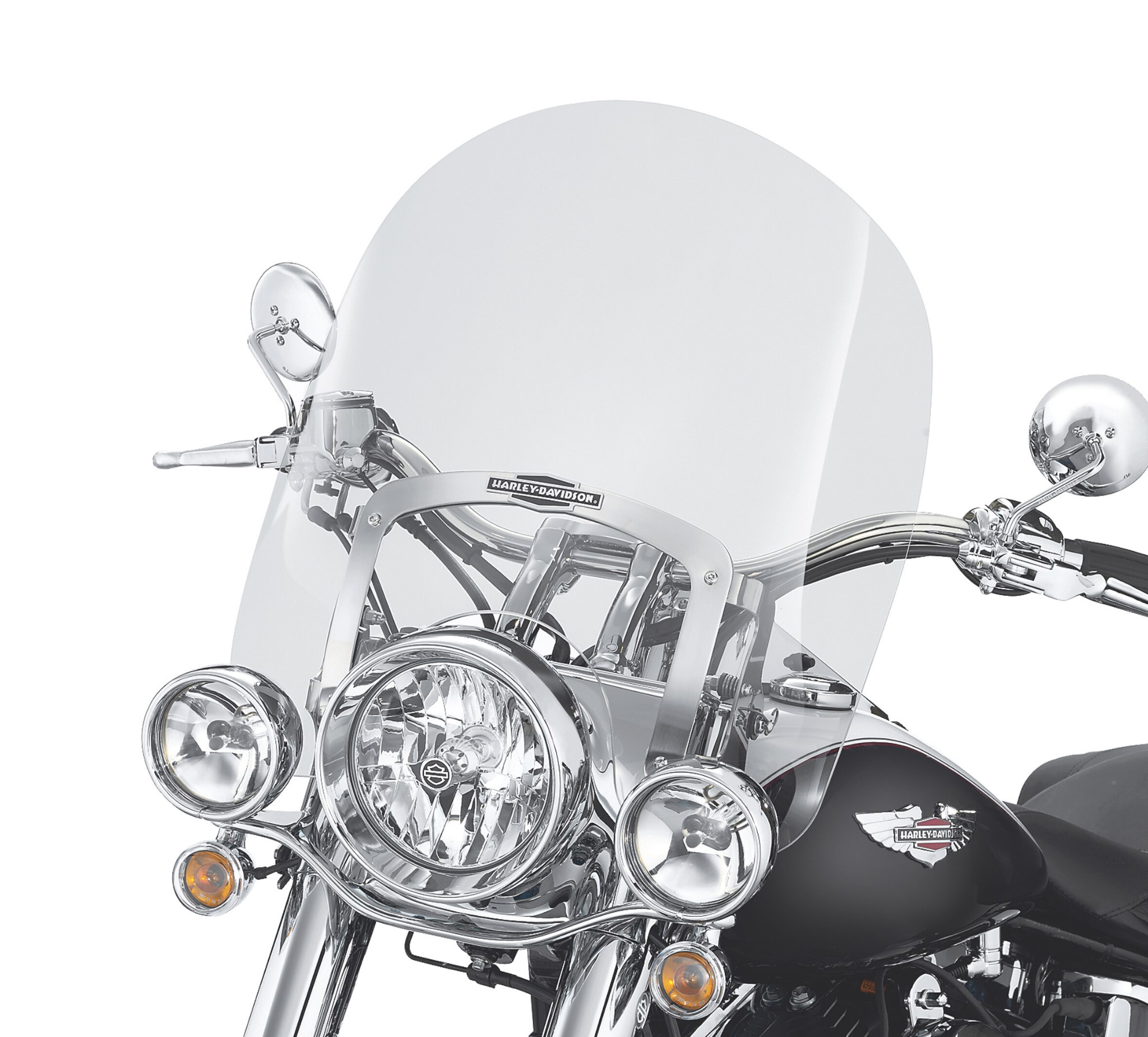 King-Size Nostalgic H-D Detachables Windshield for FL Softail Models - 20 in. Light Smoke