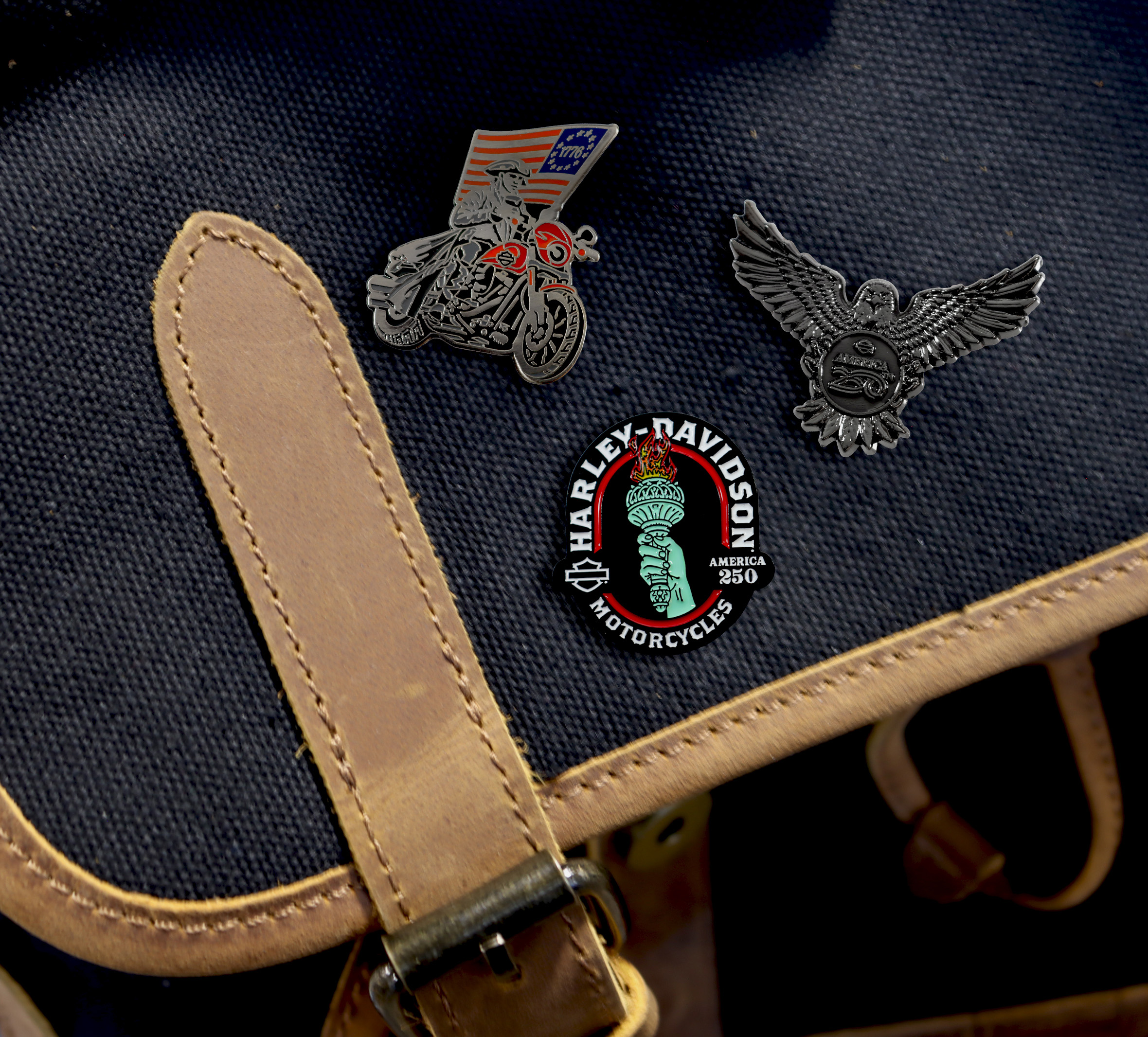 Freedom Rides Drawing Pin H-D™ America250® Freedom to Ride Pin | Harley-Davidson USA