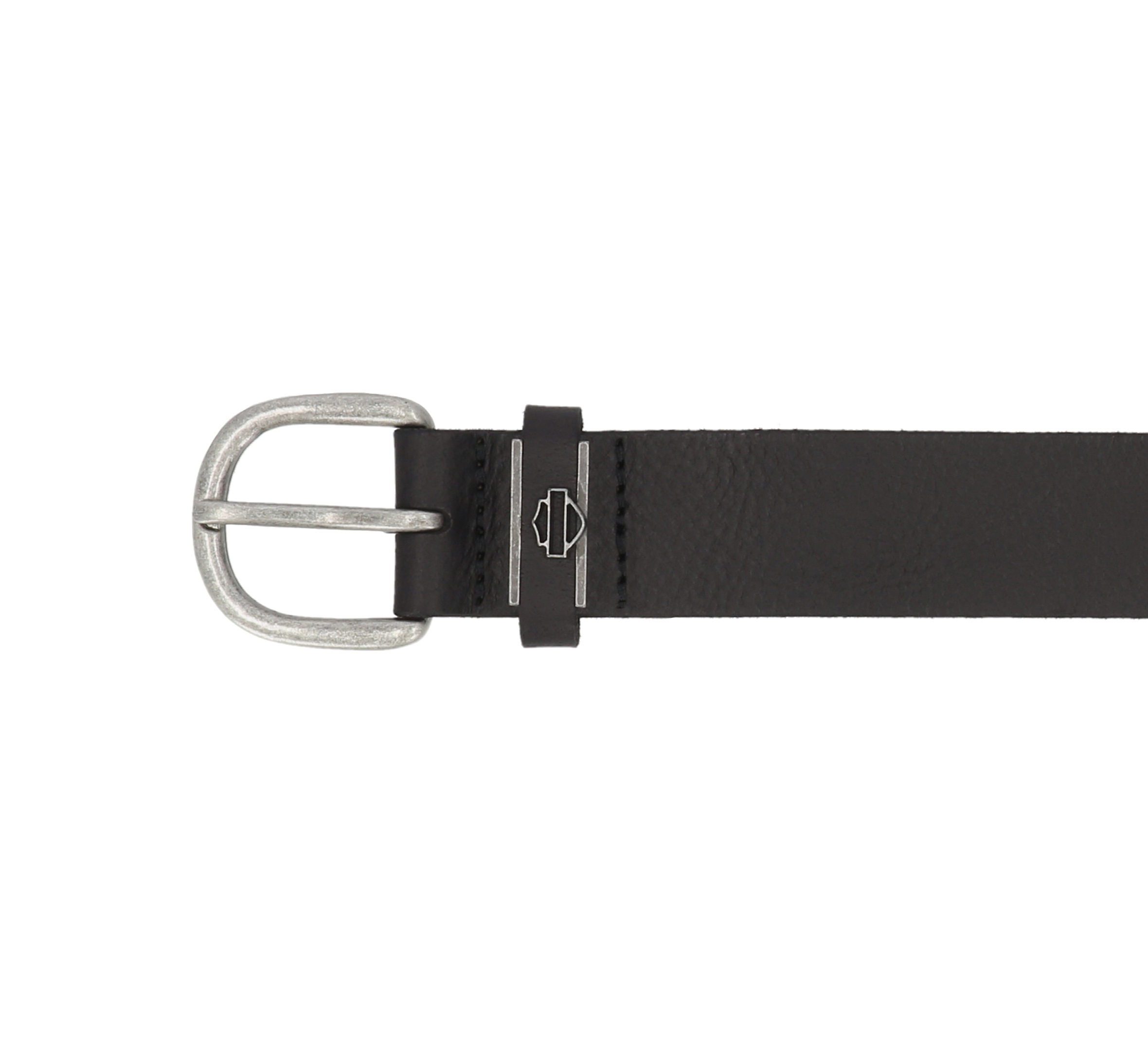 Metal Bar & Shield Detail Keeper Belt