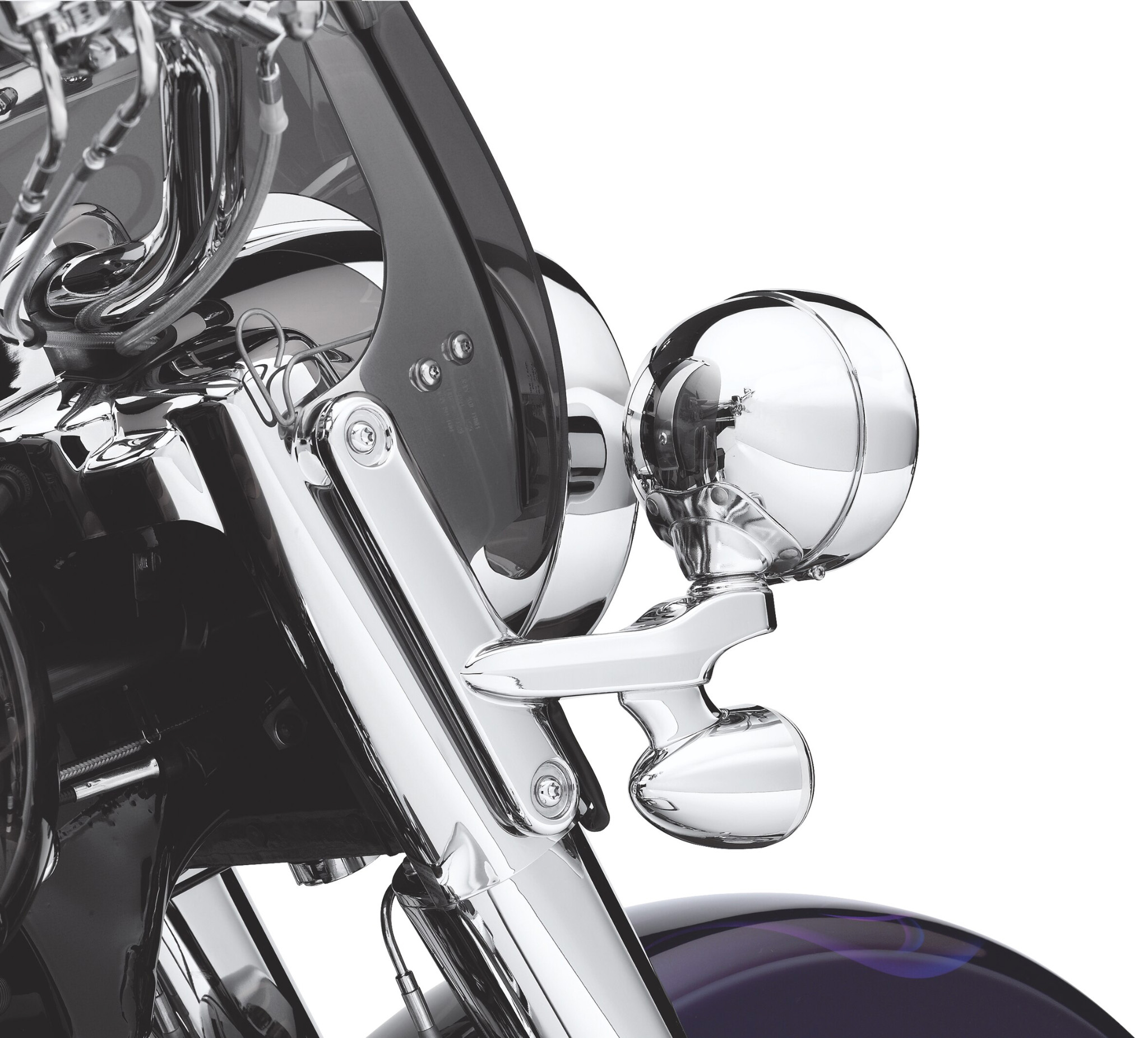 4.5” Chrome Passing Fog Light Housing & Bracket Kit For Harley Electra Glide Road Glide