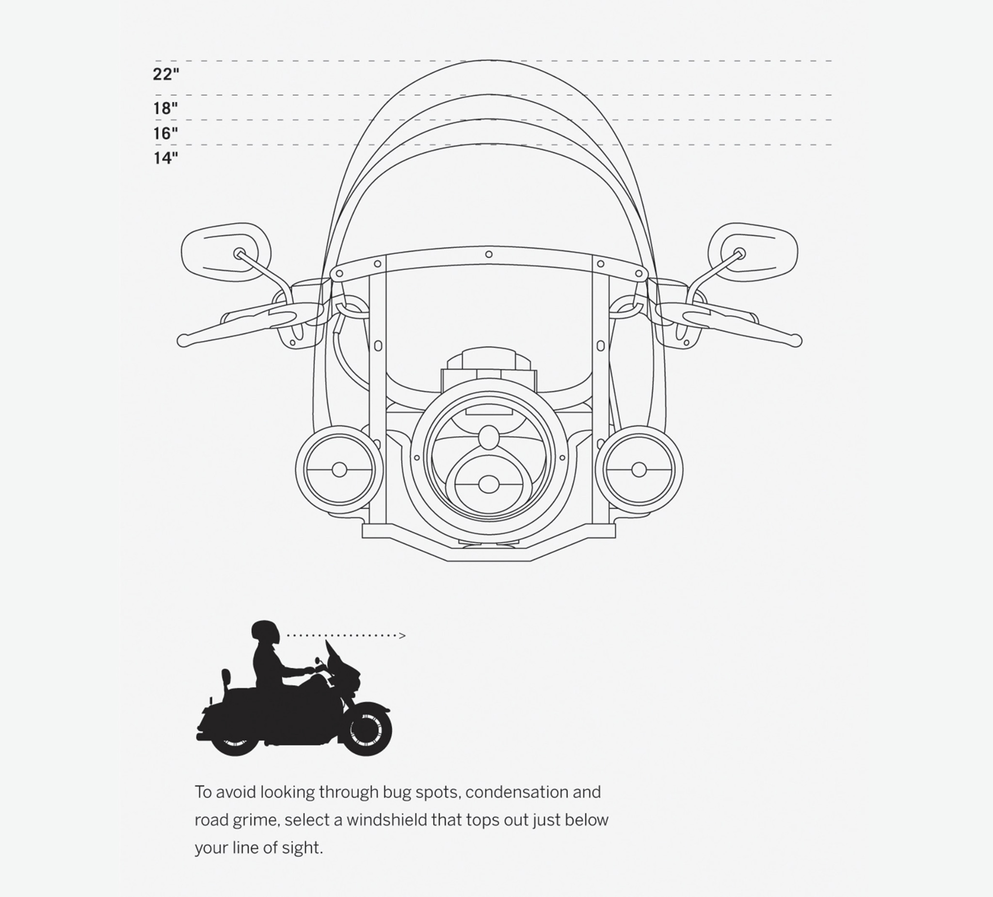 Road King H-D Detachables Windshield - 16 in.