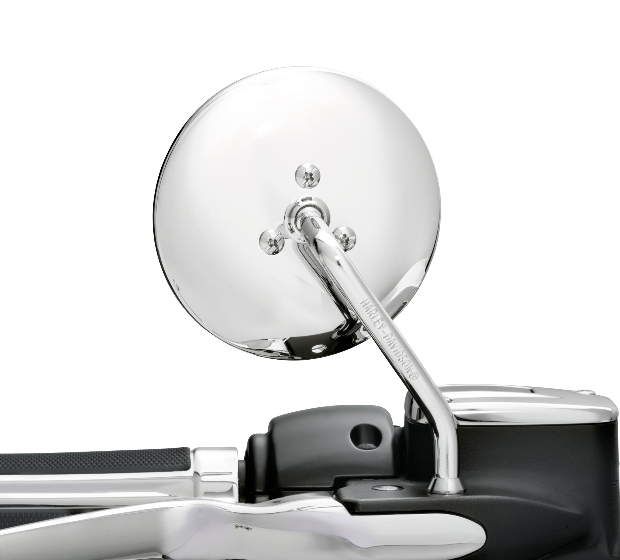 Short Stem One-Piece Round Mirror - Right Side