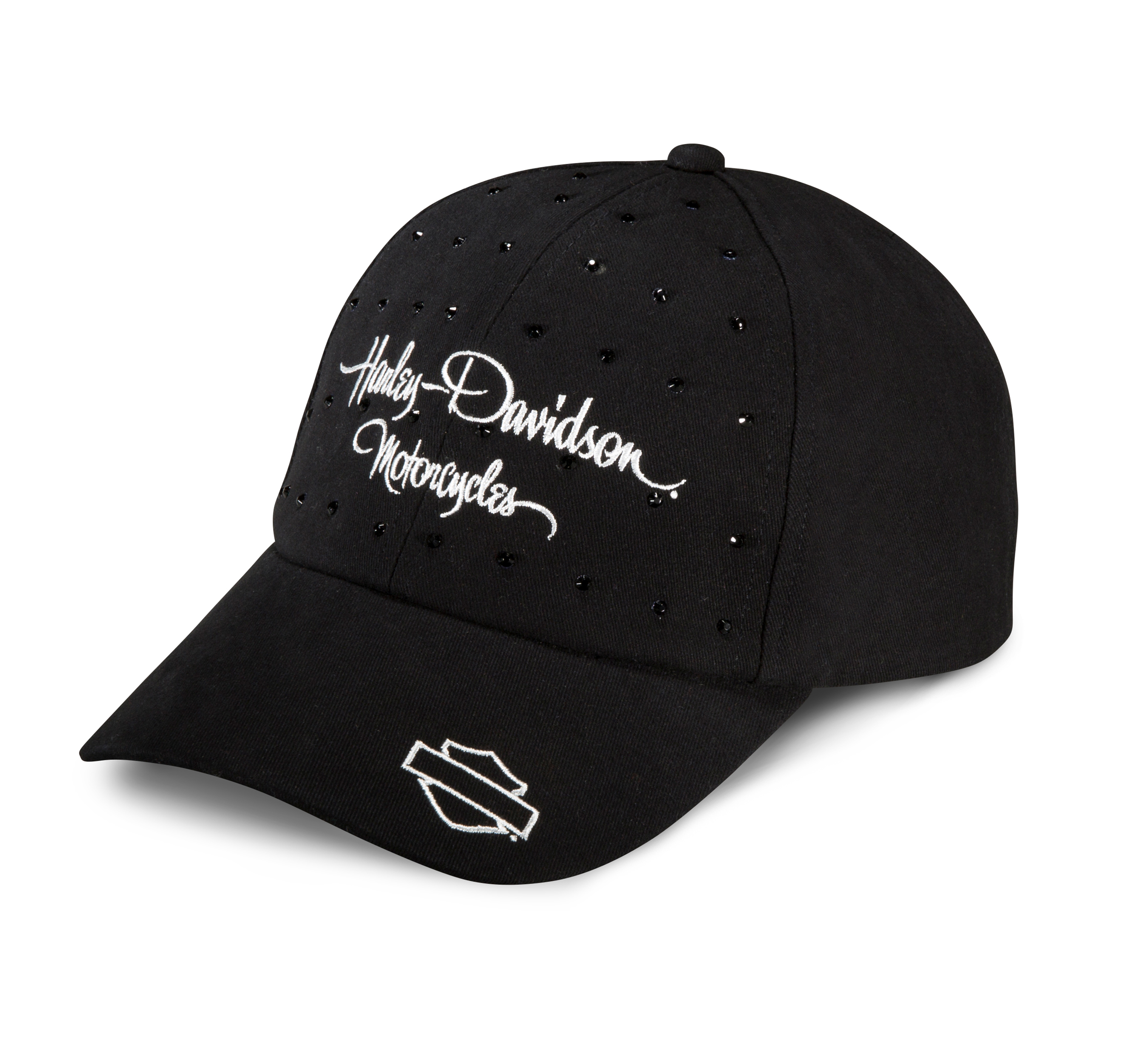 Women's  Black Rhinestone Cap