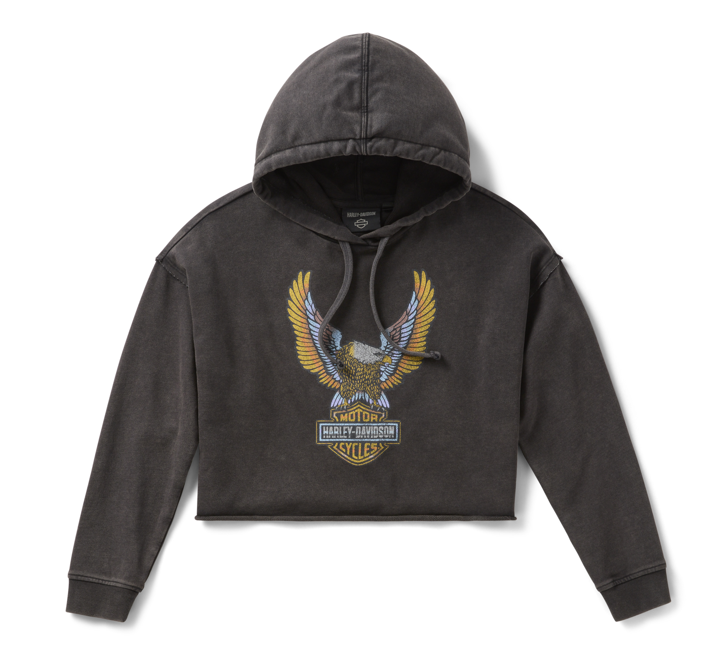 Women's Neon Eagle Cropped Pullover Hoodie