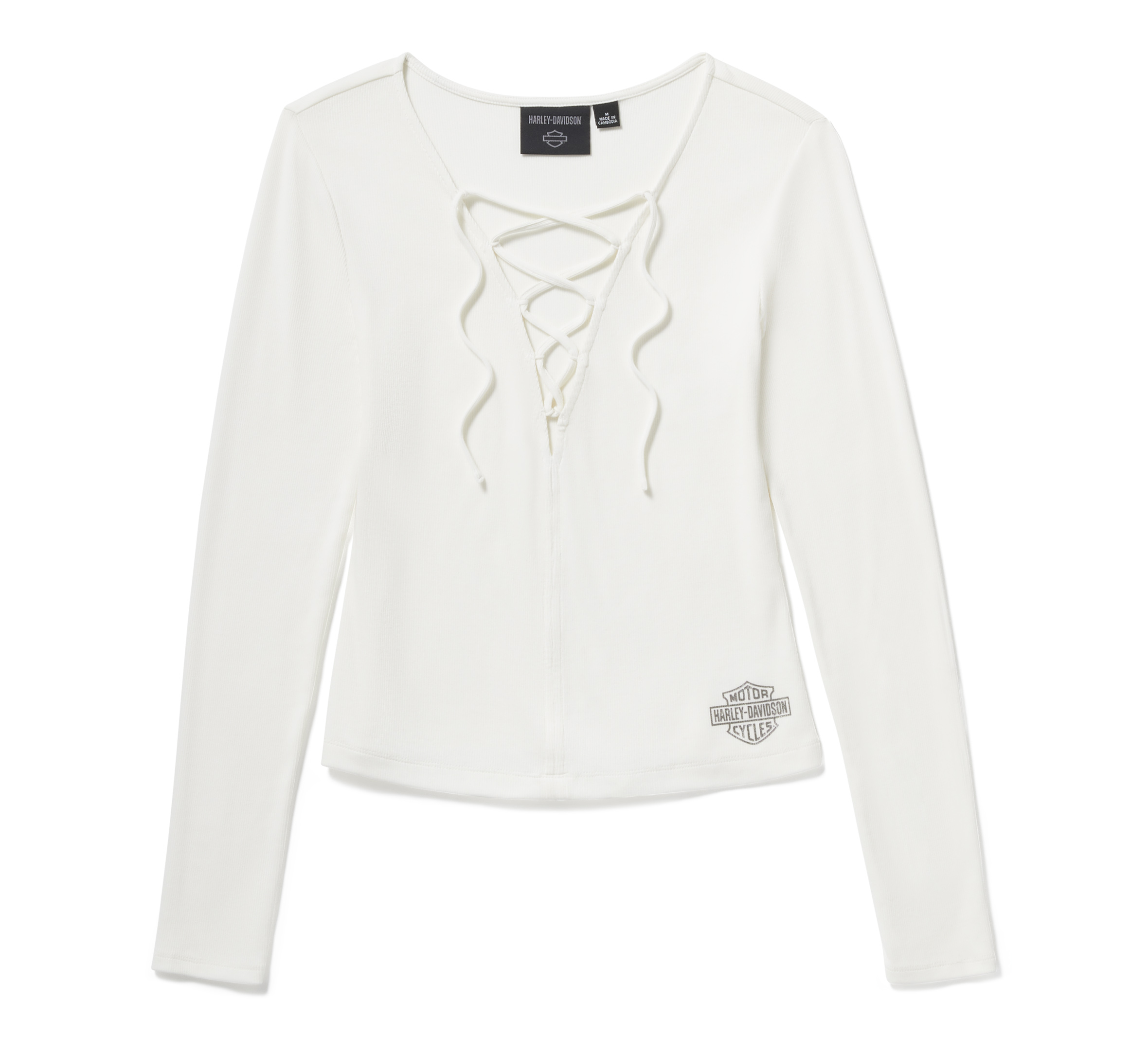 Top Lace Up a maniche lunghe