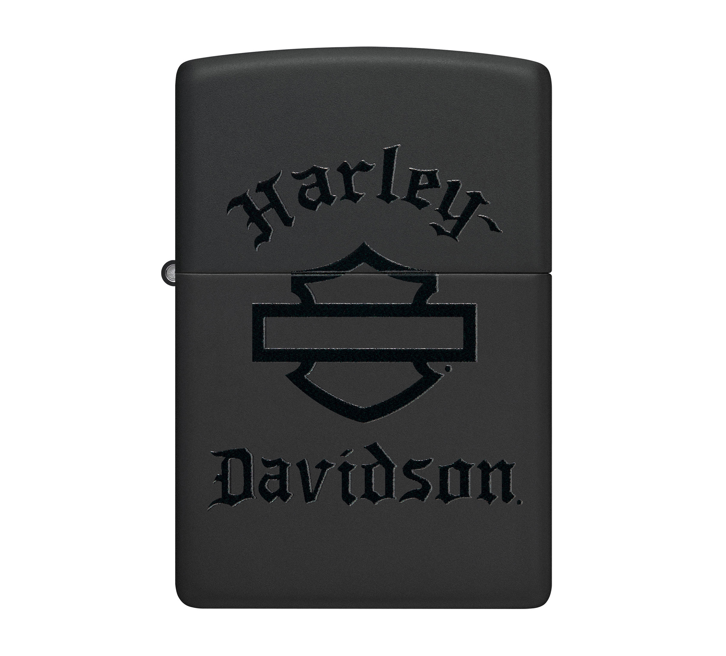 Harley-Davidson® Bar and Shield Logo Color Image Black Matte Windproof Lighter