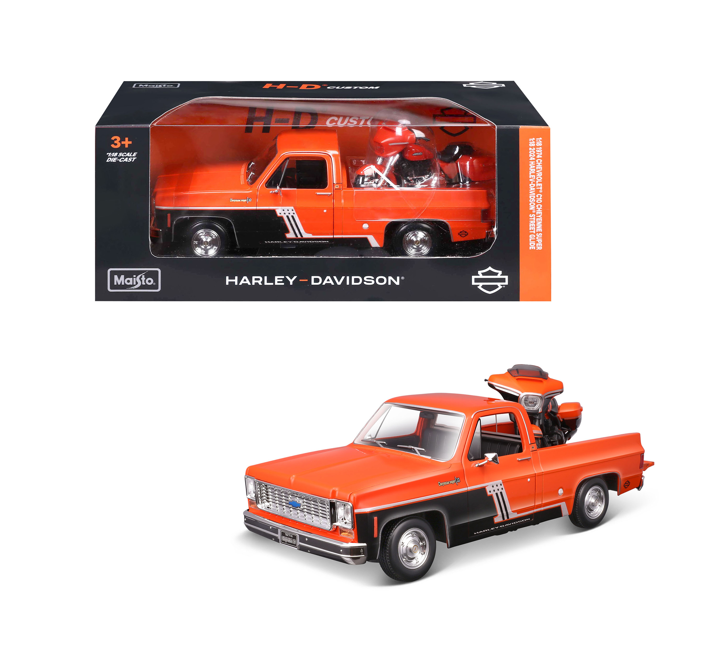 1:18 2024 Street Glide® with a 1974 Chevrolet C10 Cheyenne