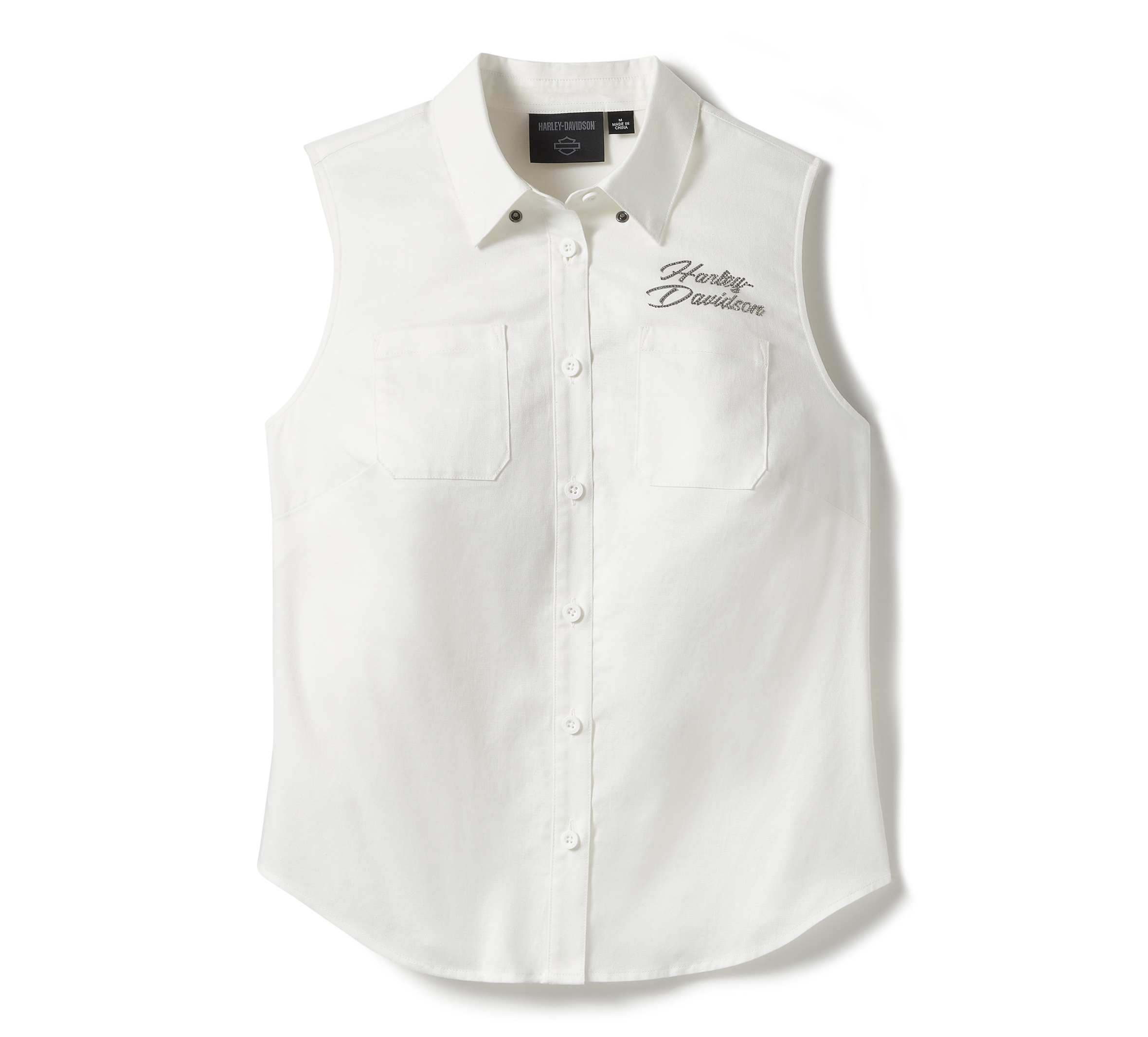 Women's Essential Bling Button Front Tank